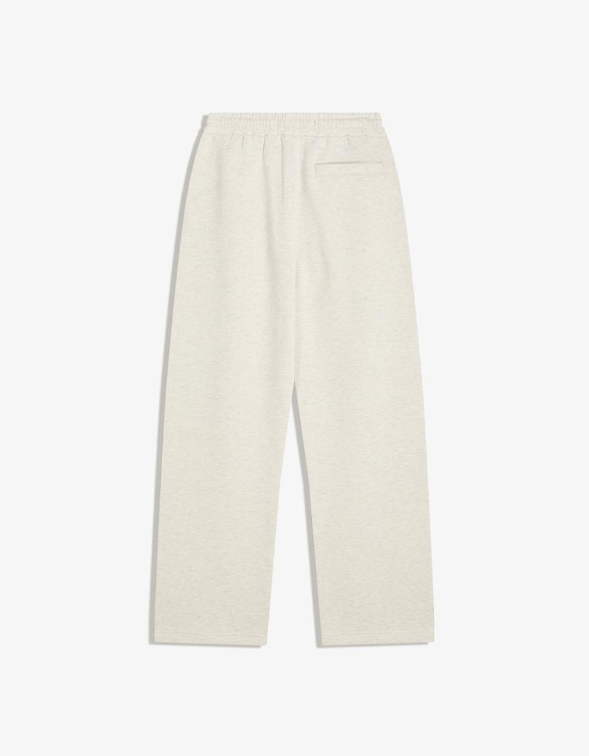 Pantalón wide leg-Gris-4