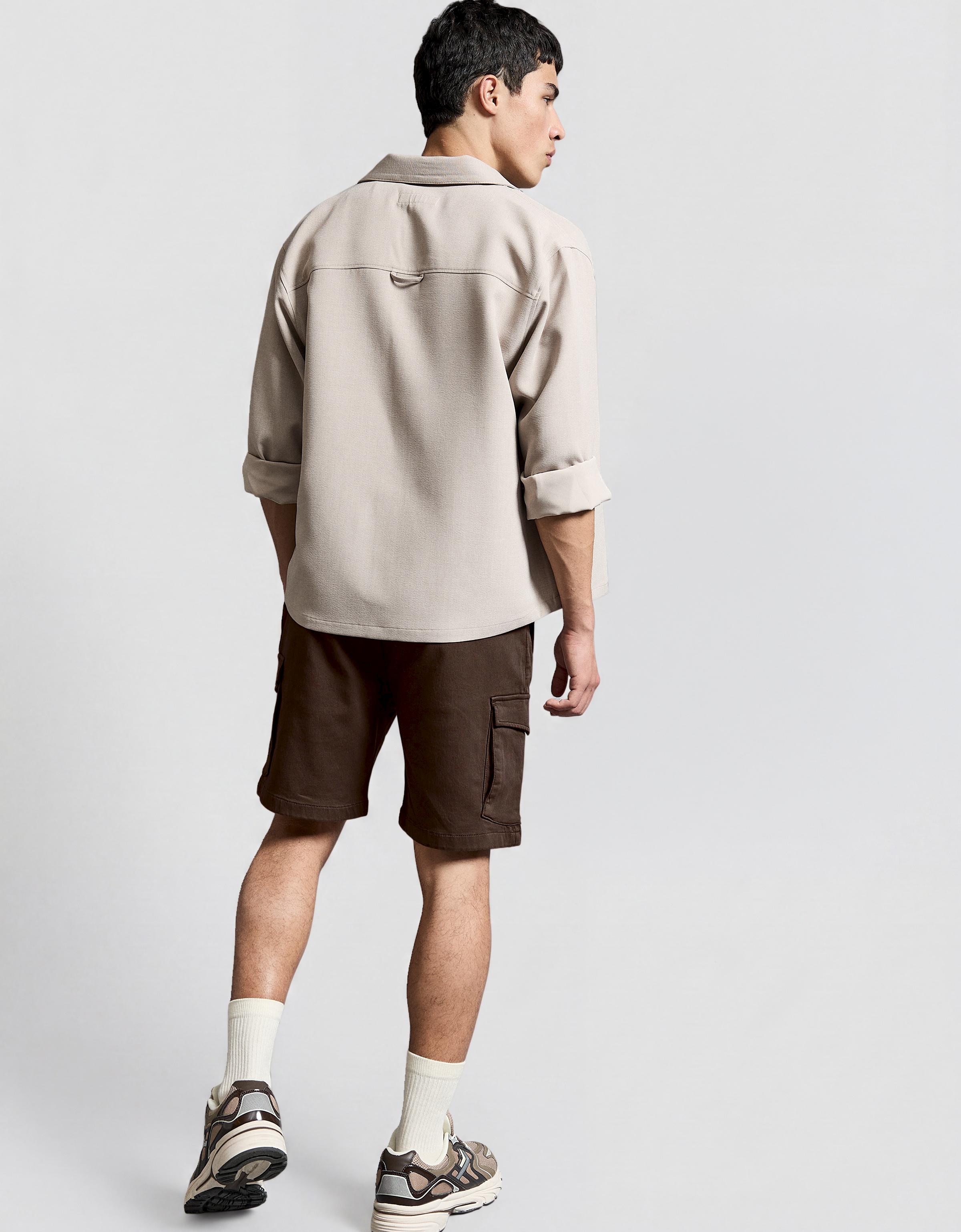 Regular fit cargo Bermuda shorts — Brown
