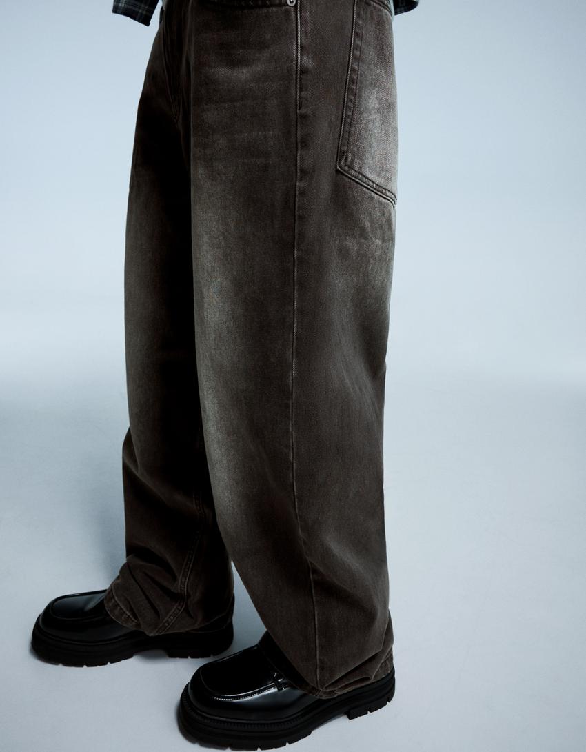 Jeans super baggy fit-Preto