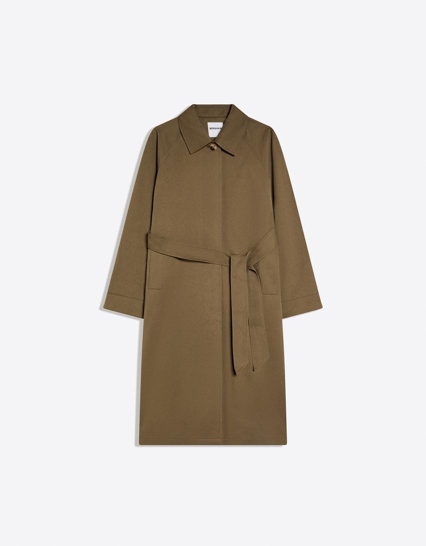 Long trench coat-Khaki