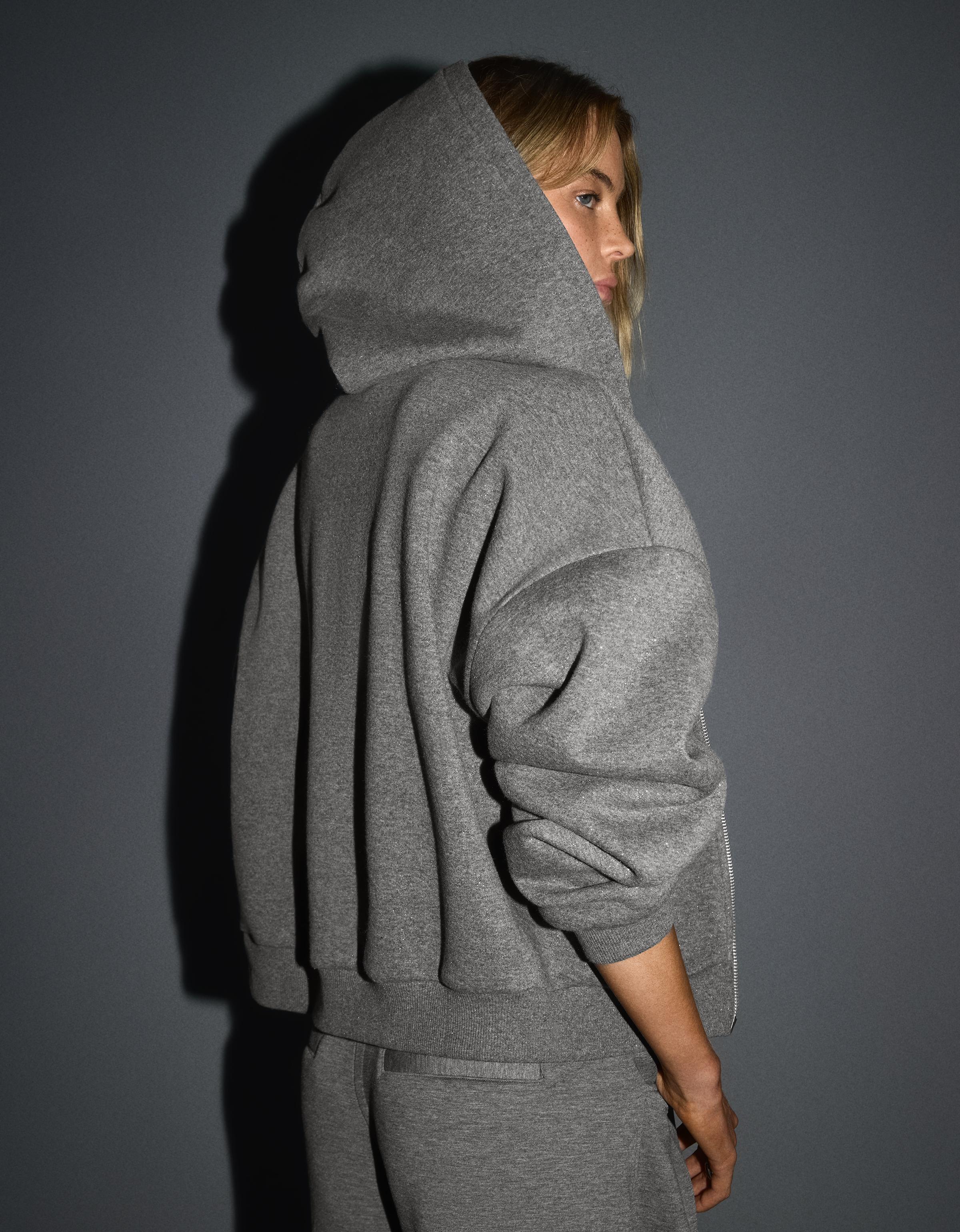 Rhinestone hoodie — Grey