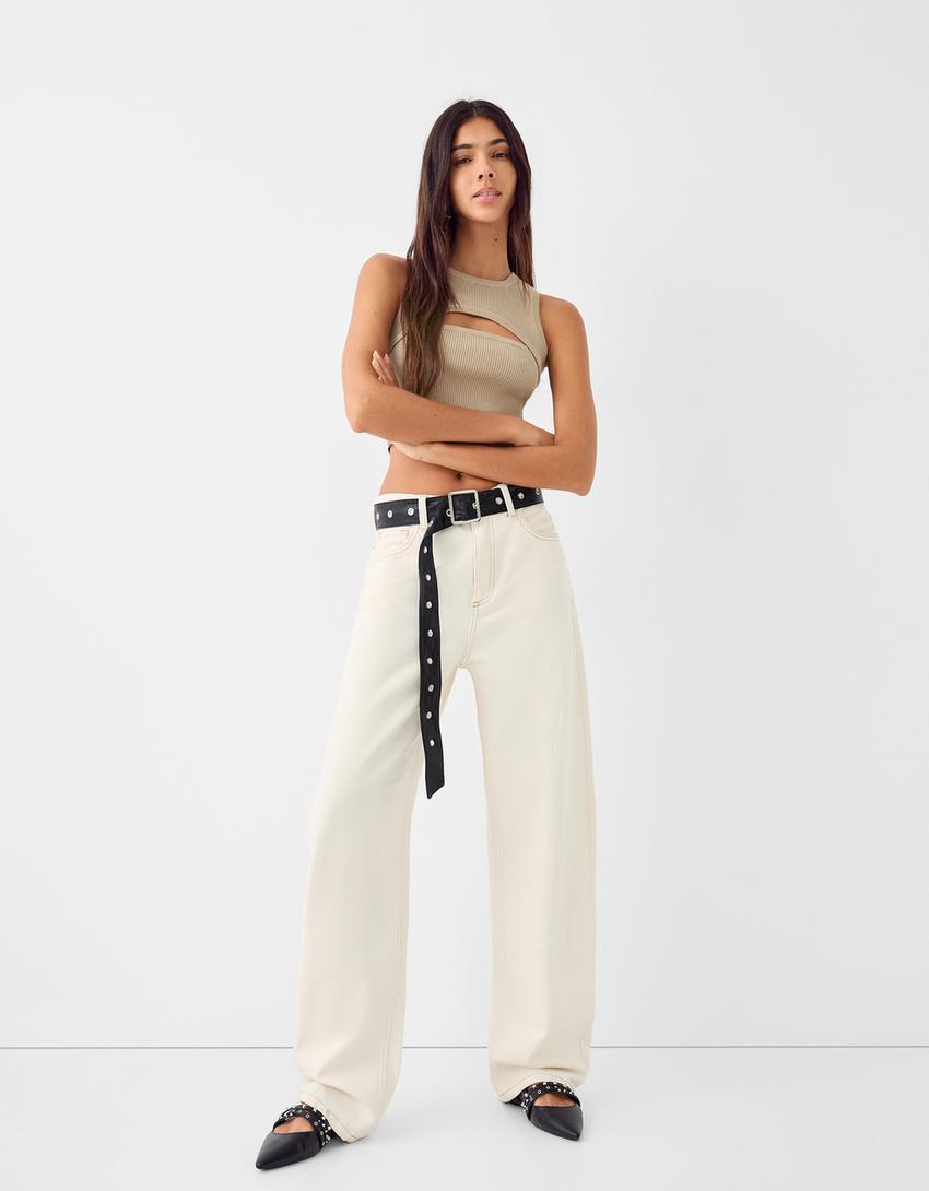 Ceinture extra-longue œillets-Noir-1