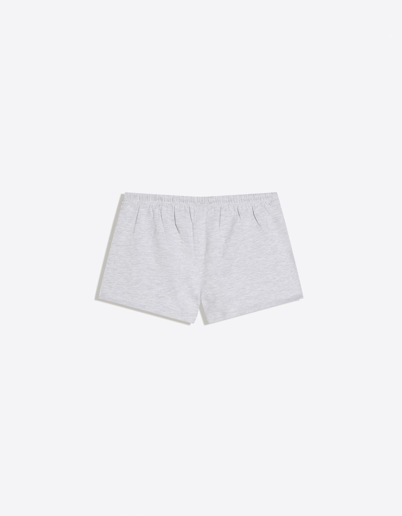 Elasticated waist plush shorts — Grey