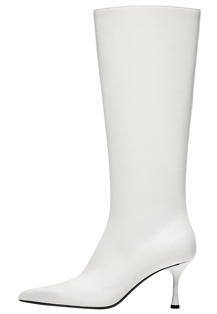 Kitten heel boots — WHITE