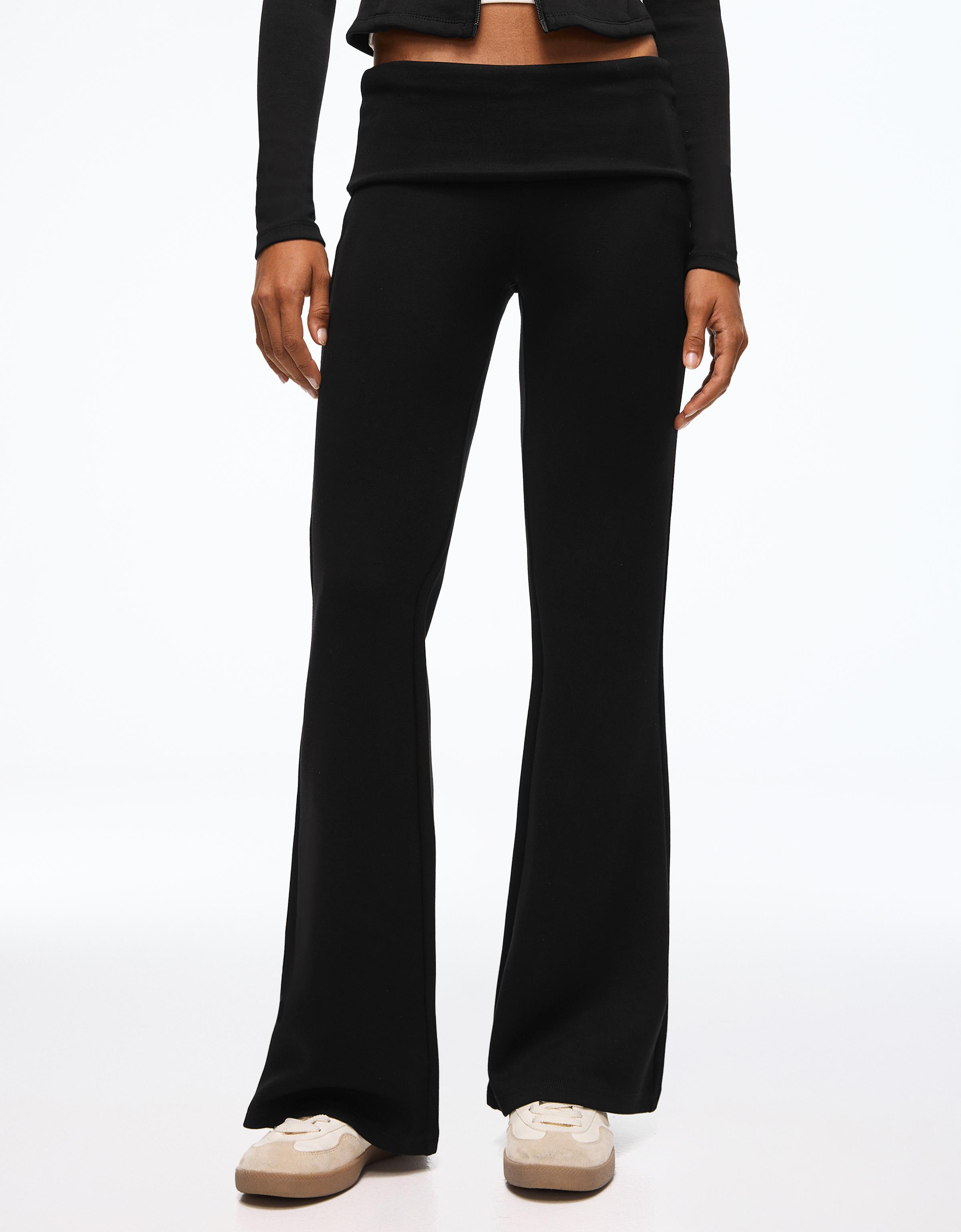 Flared modal trousers — Black