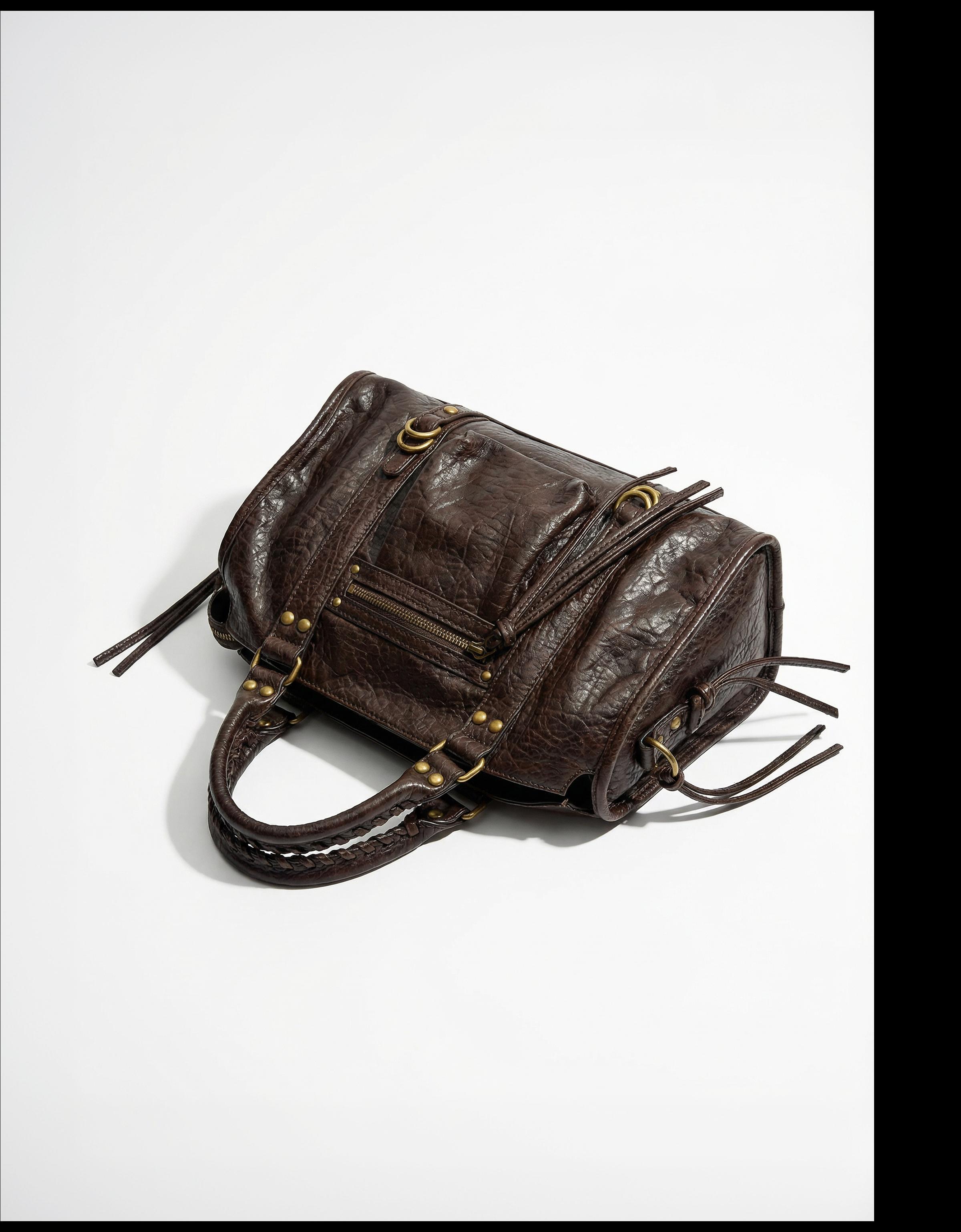Bowling bag with straps — Brown