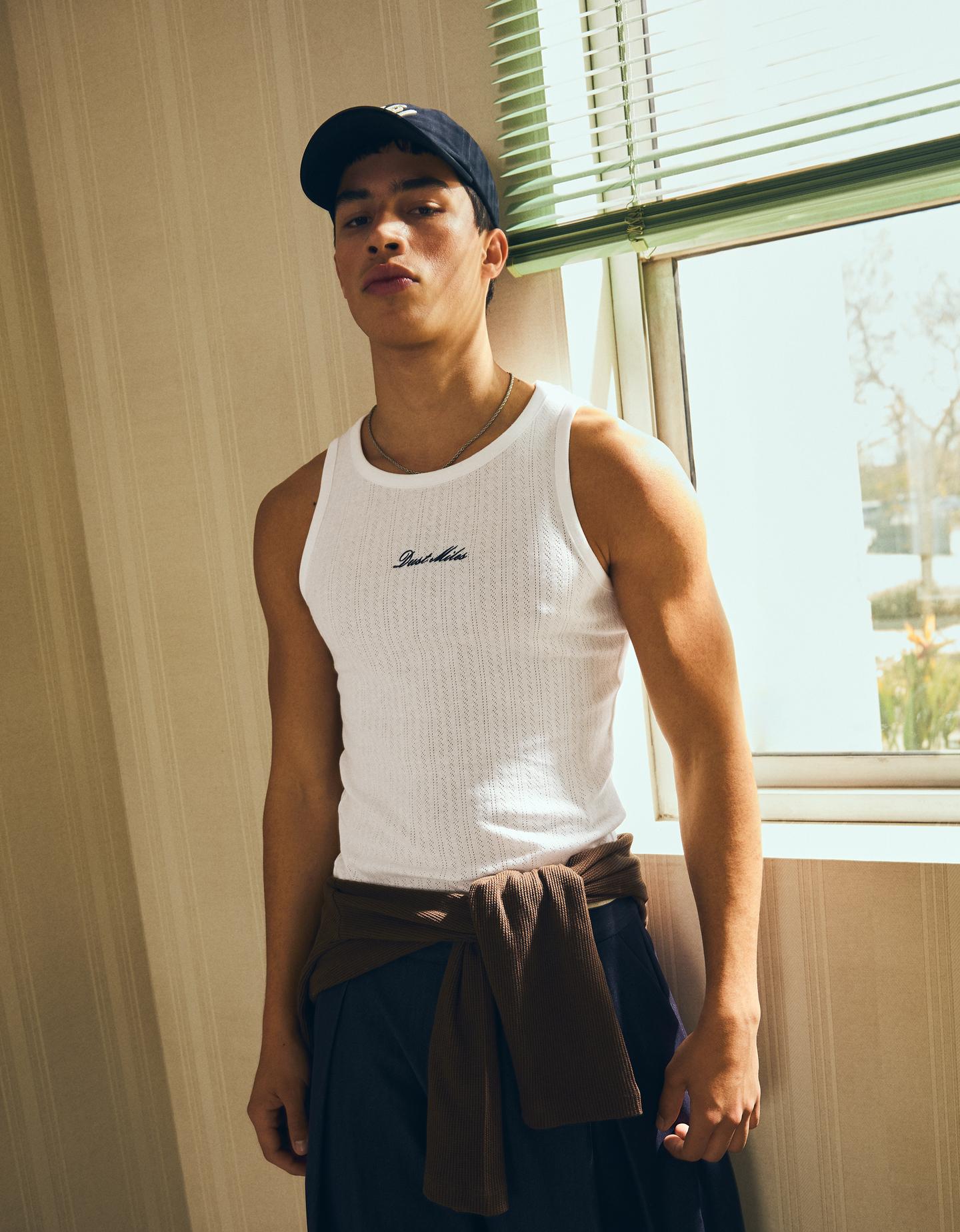 Bershka Canotta Con Stampa Uomo Xs Bianco Roto