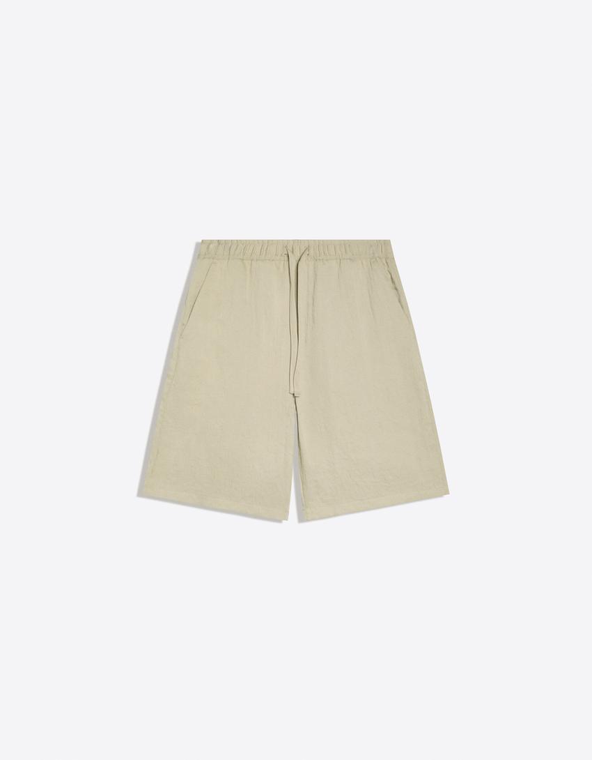 Rustik jogger fit bermuda - Görsel 6
