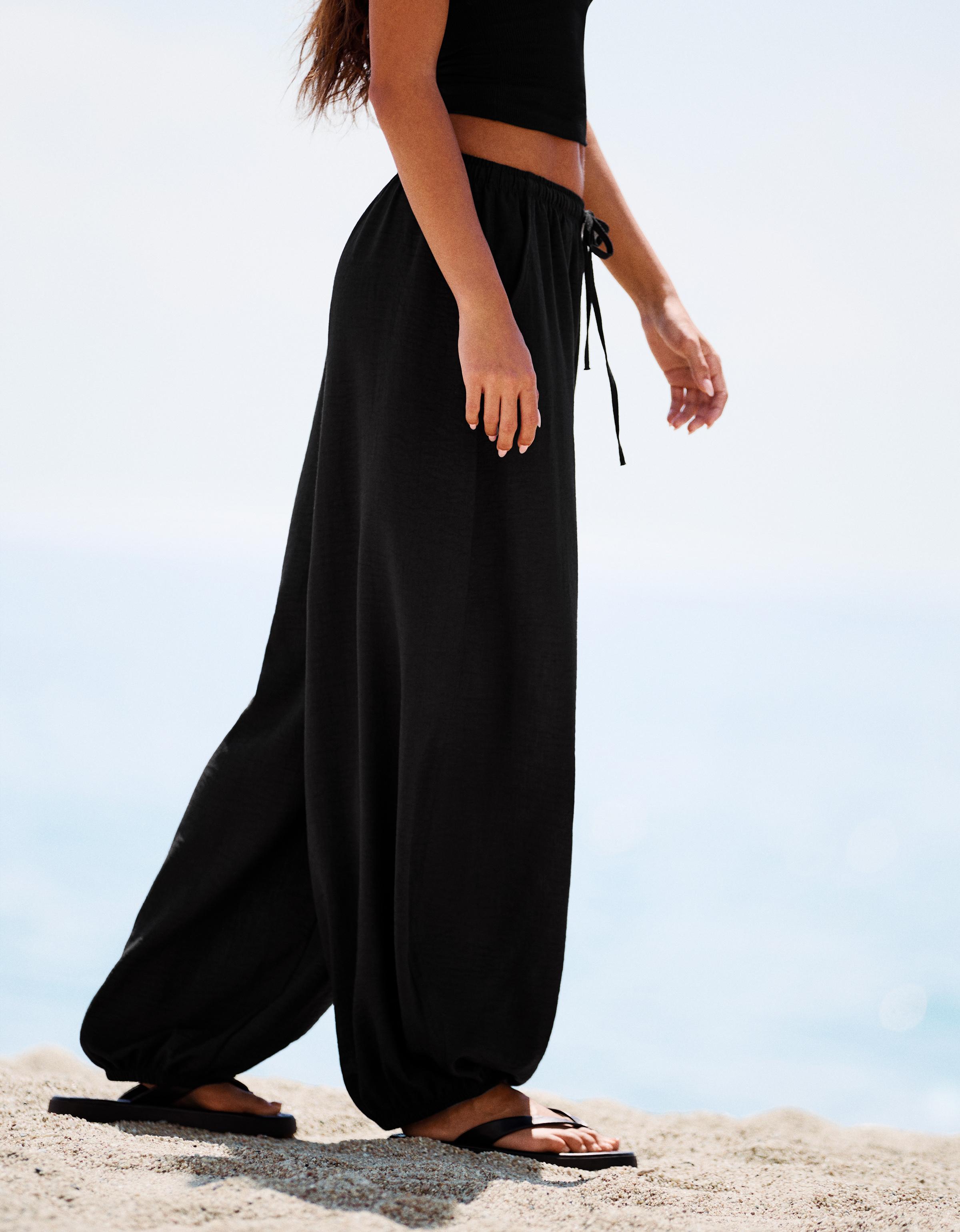 Rustic sarouel trousers — Black