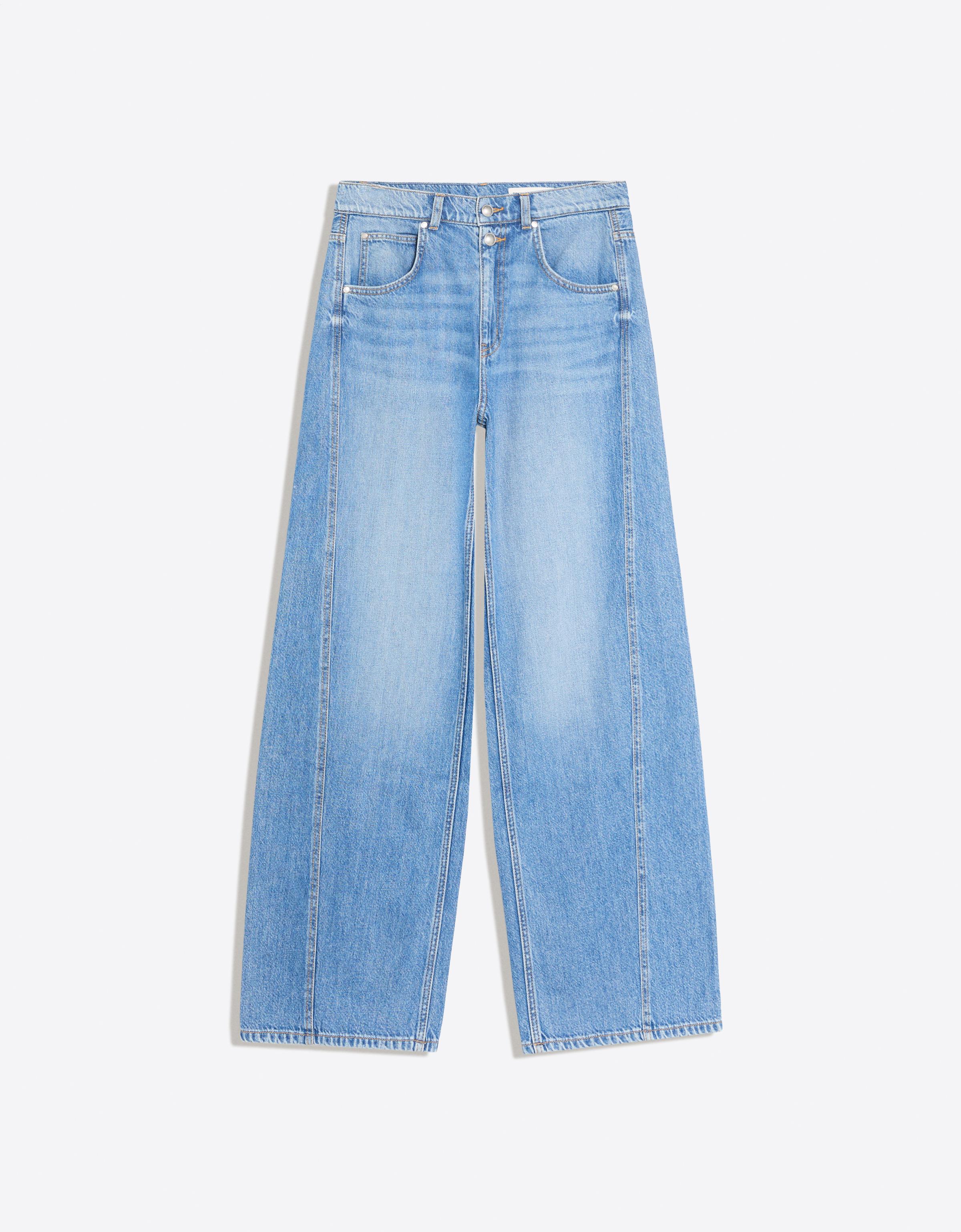 High-waist barrel jeans — Light blue