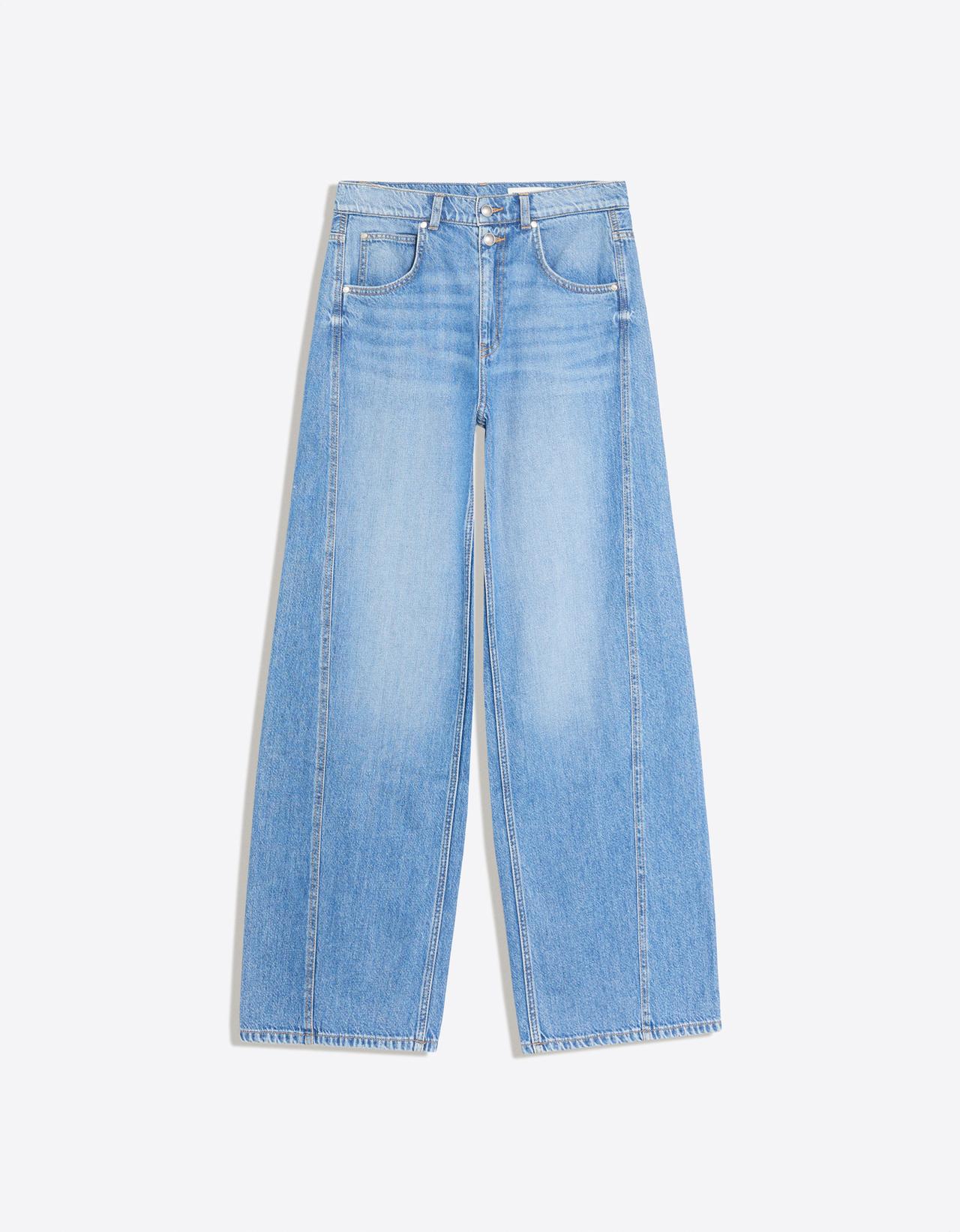 High-waist barrel jeans — Light blue