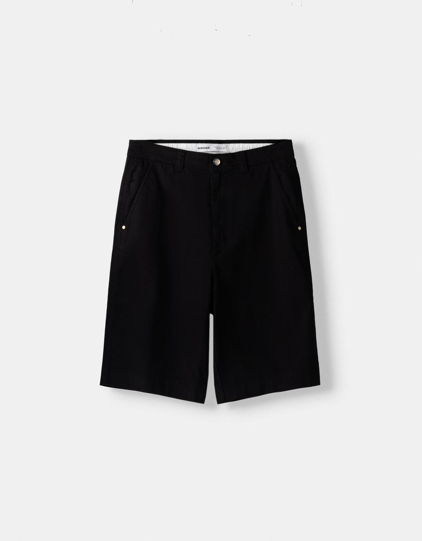 Calções bermuda skater-Preto-4