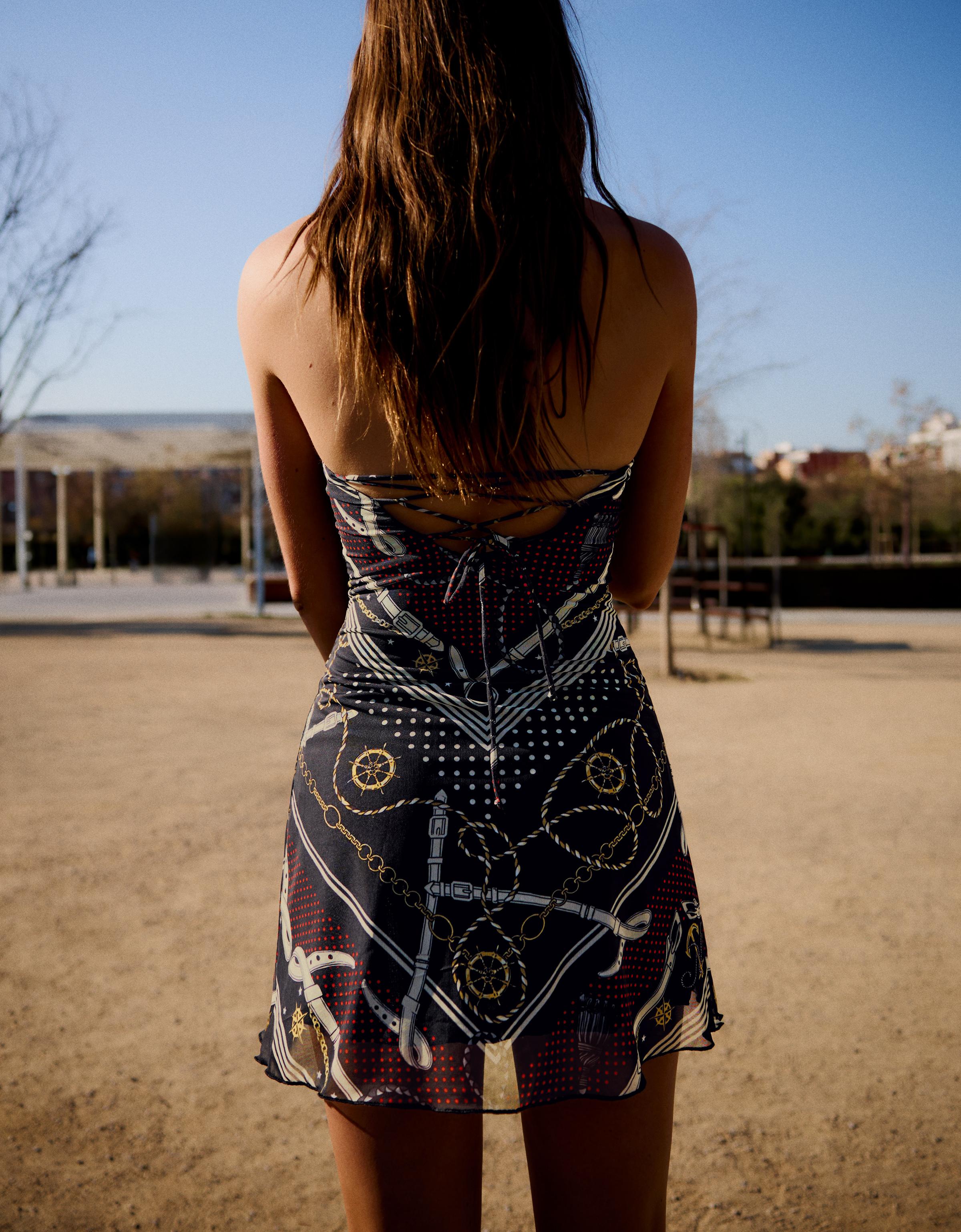 Tül bandeau mini elbise - Görsel 11