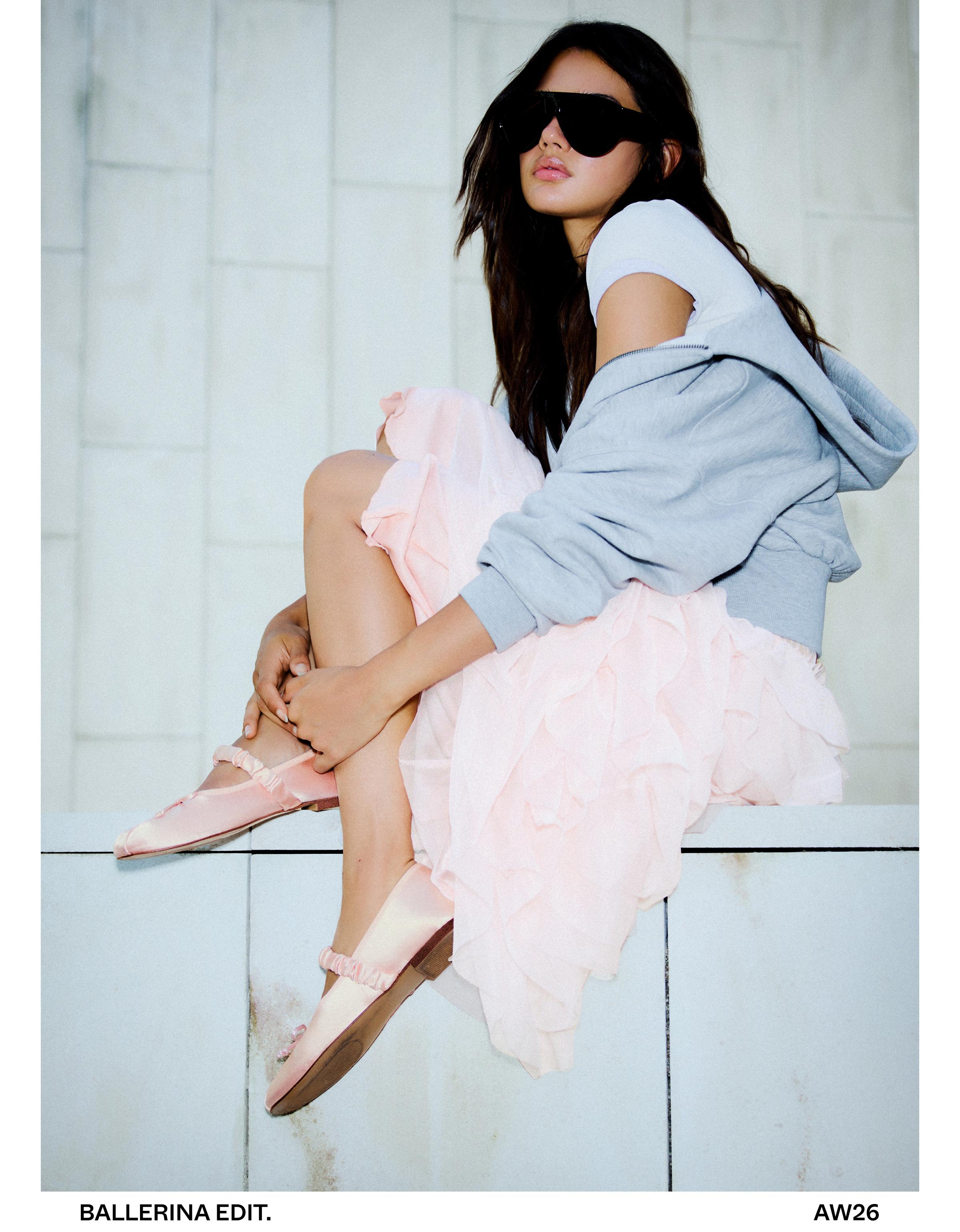 Sateen ballet flats — PINK