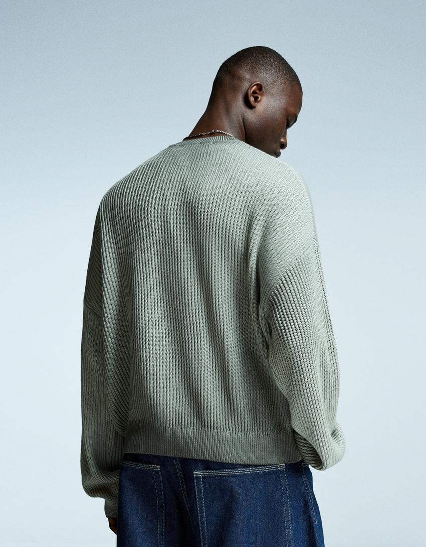 Boxy fit sweater-Grey