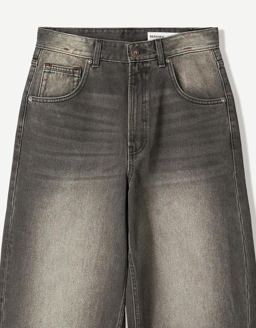 Jeansy o kroju super baggy-Czarny-2
