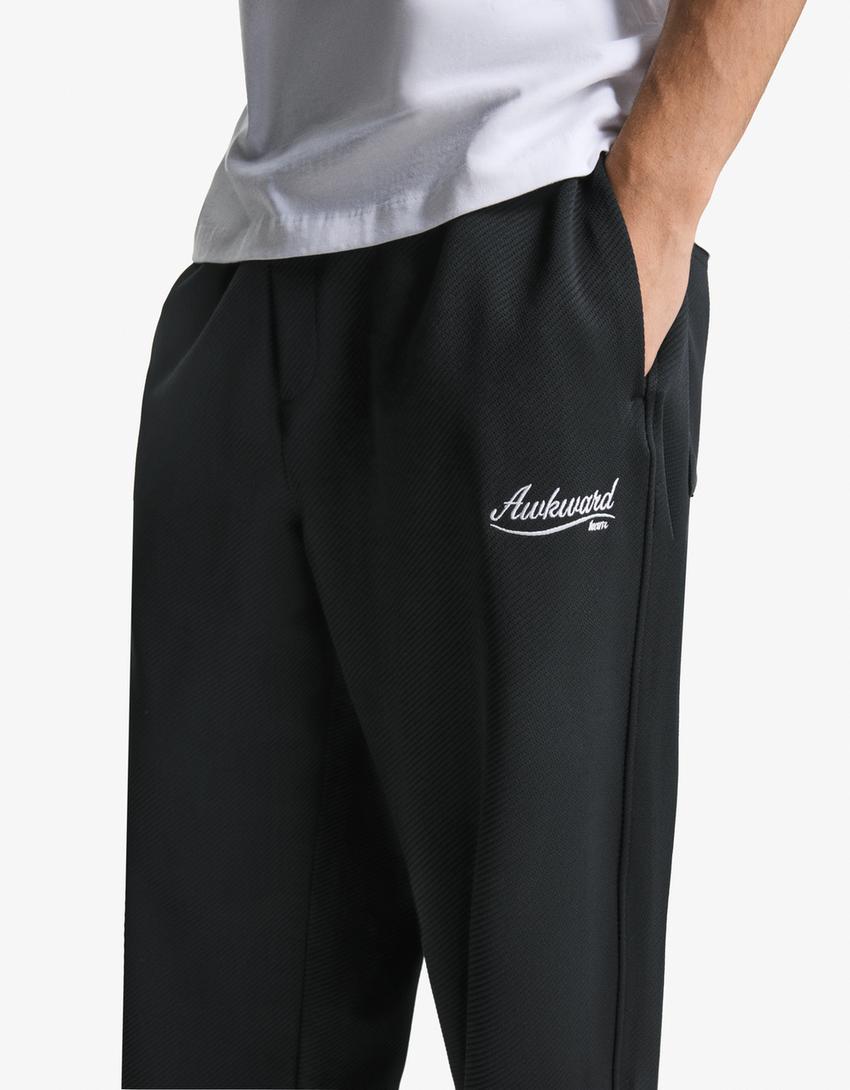 Calças supper baggy fit jogger fit-Preto-2