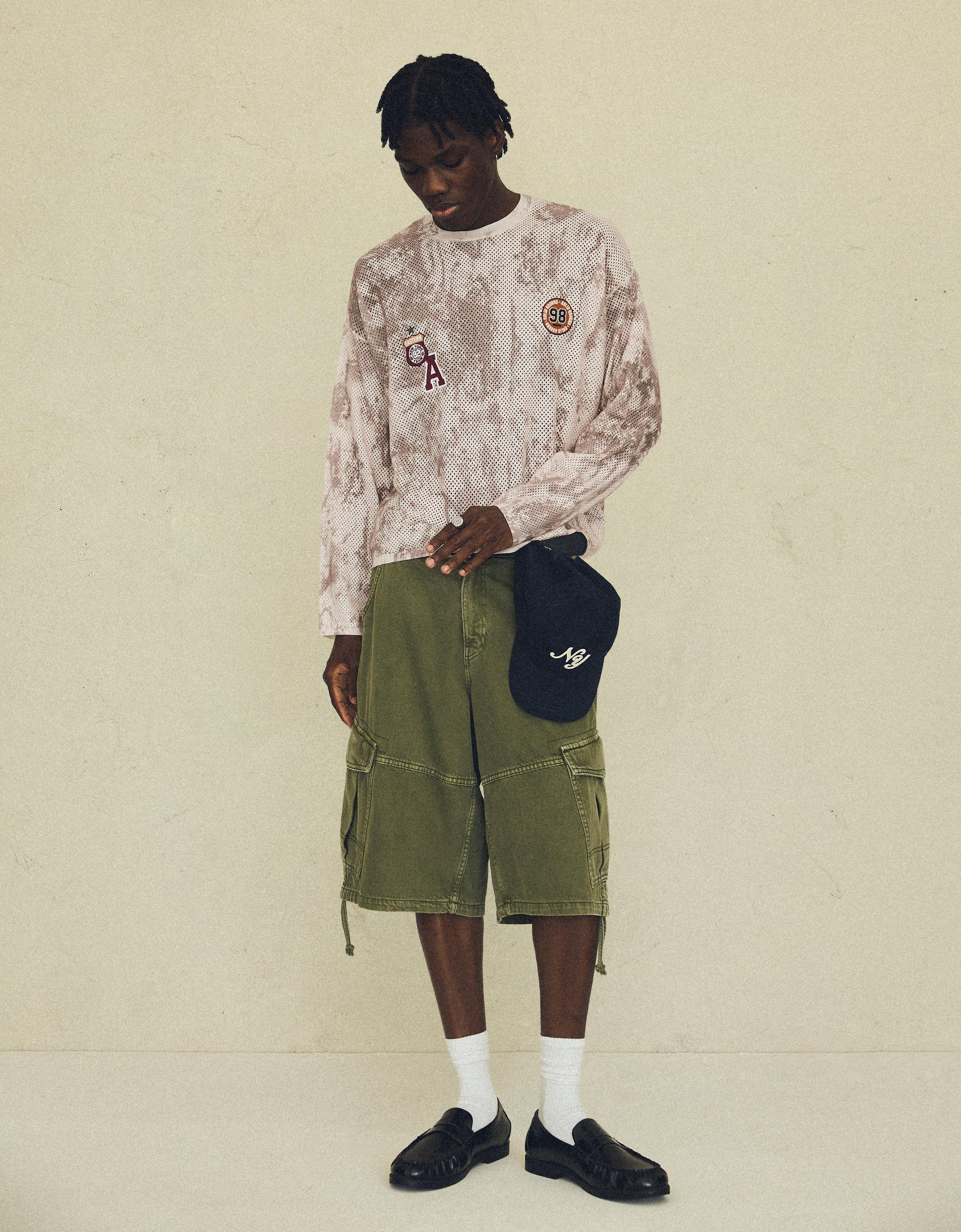 Mesh print jumper — Khaki