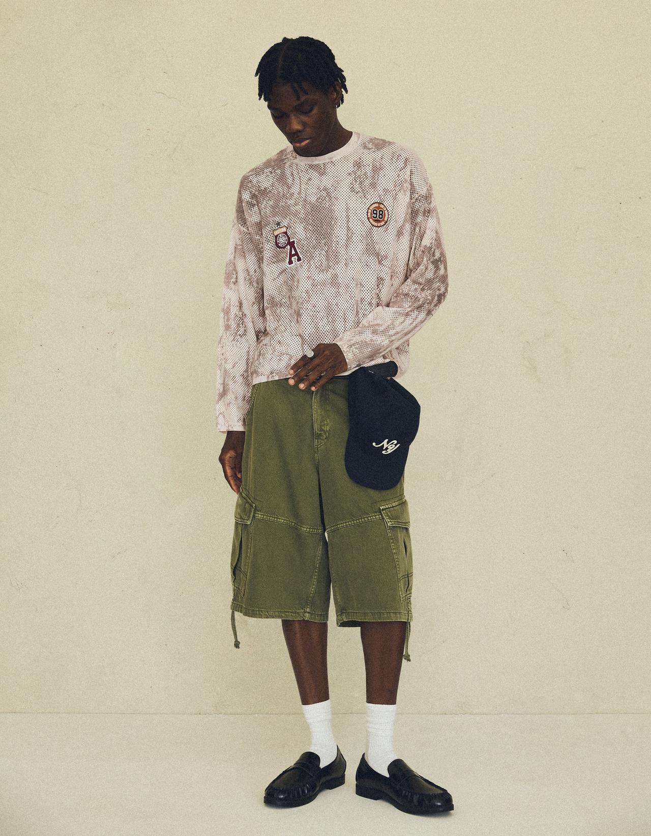Mesh print jumper — Khaki