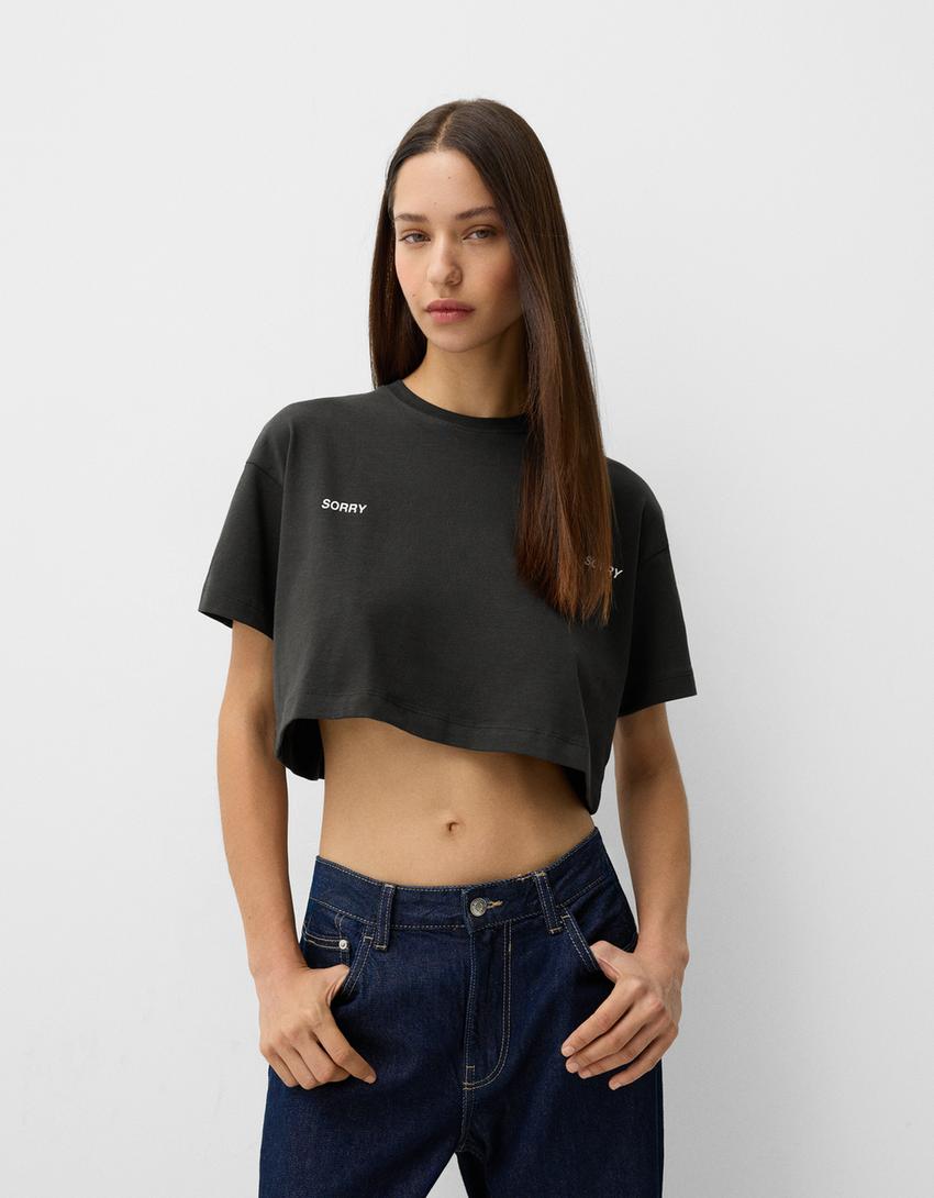Camiseta manga corta print-Negro-0