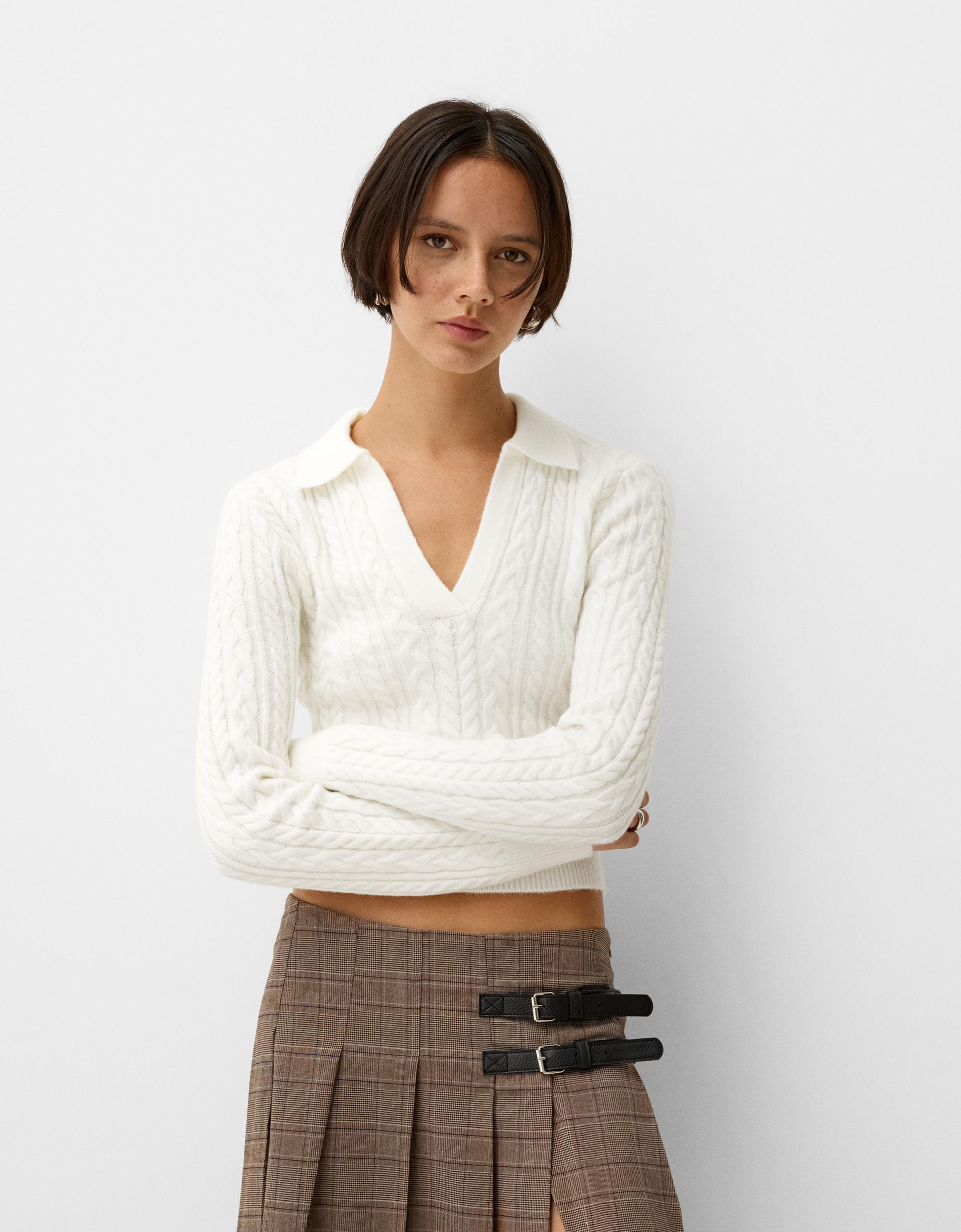 Polo collar sweater women's best sale