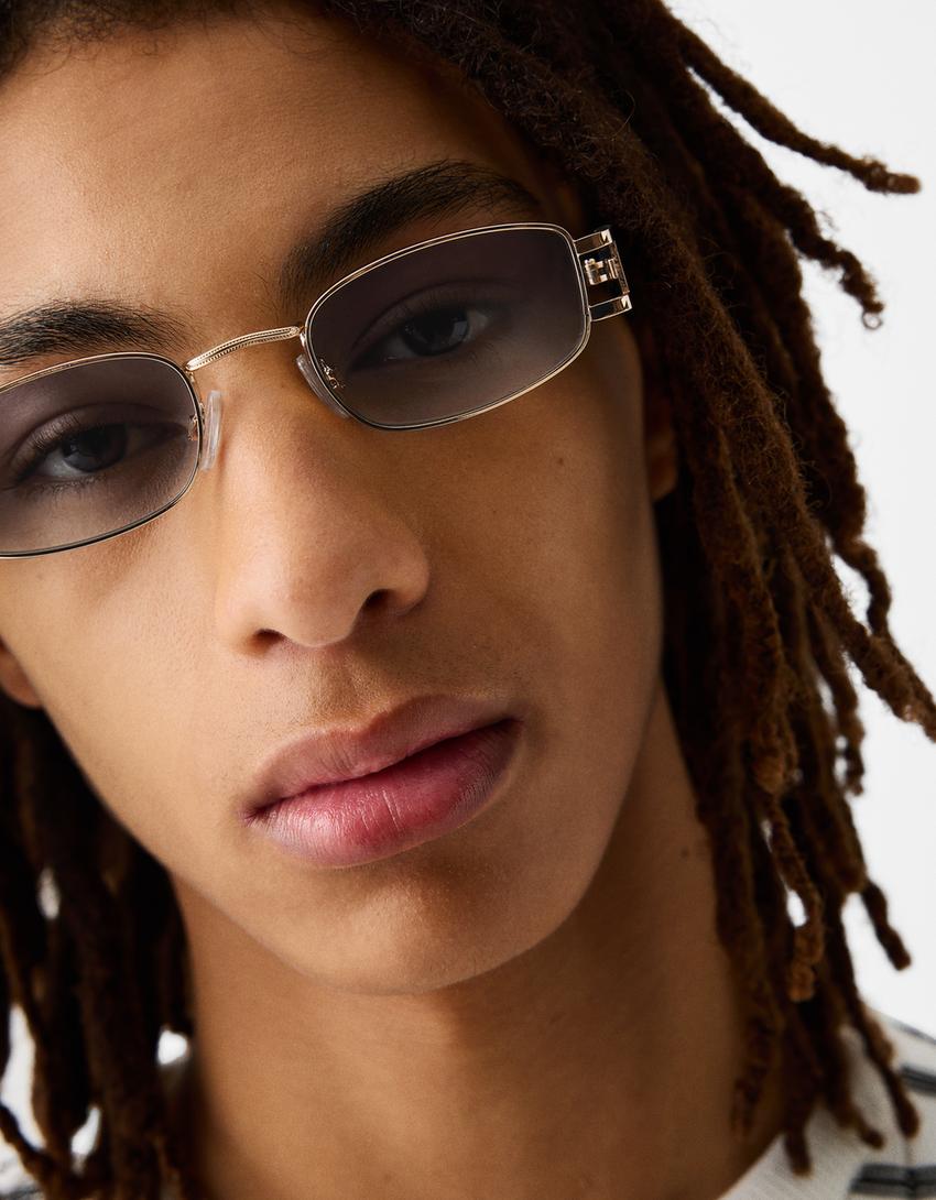 Lunettes de soleil en métal-Noir-3