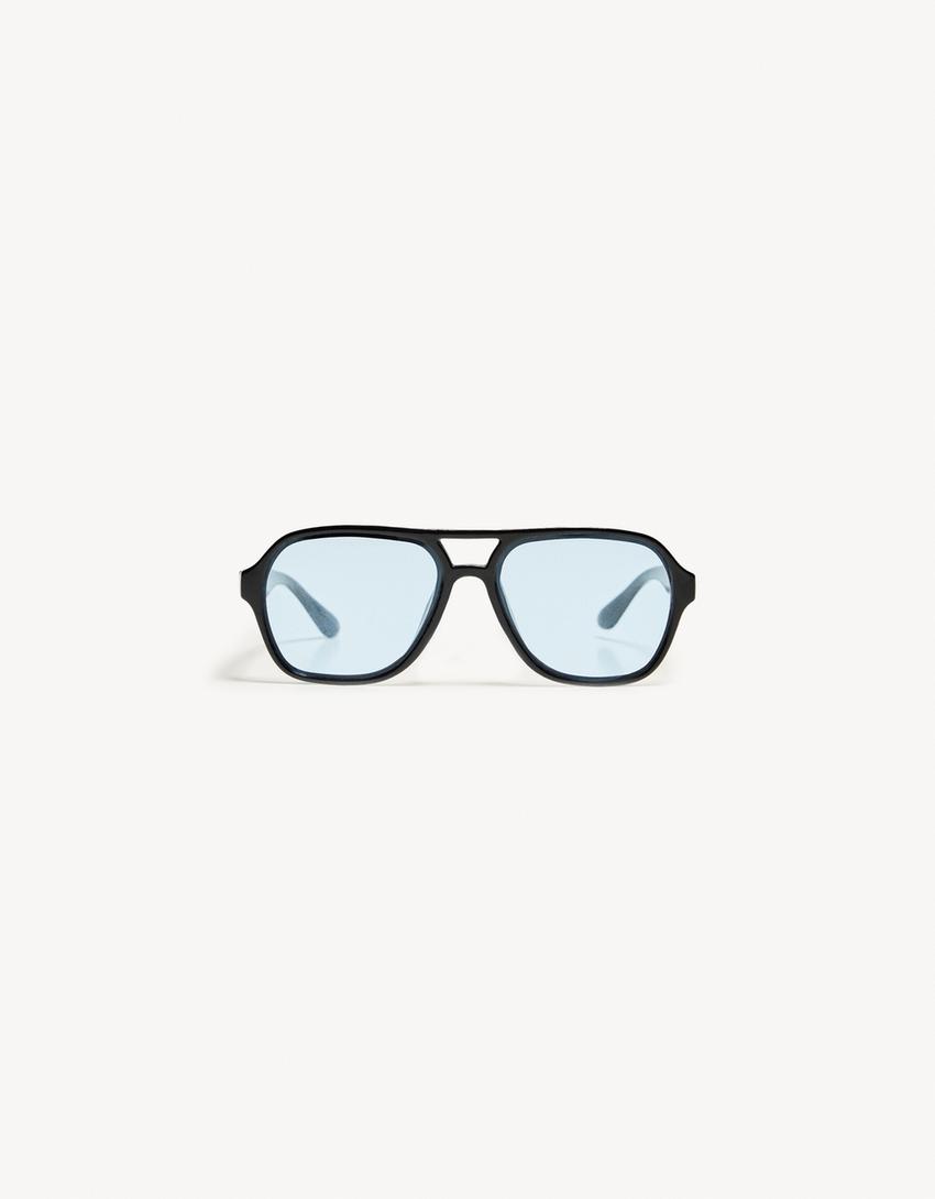 Lunettes en plastique-Bleu