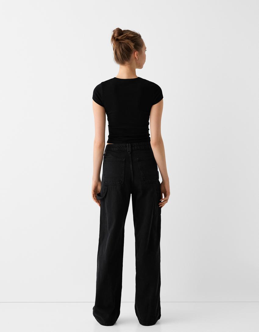 Twill carpenter pants-Grey-2