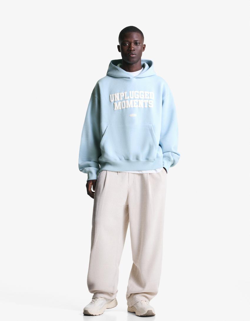 Printed hoodie-Light blue-2