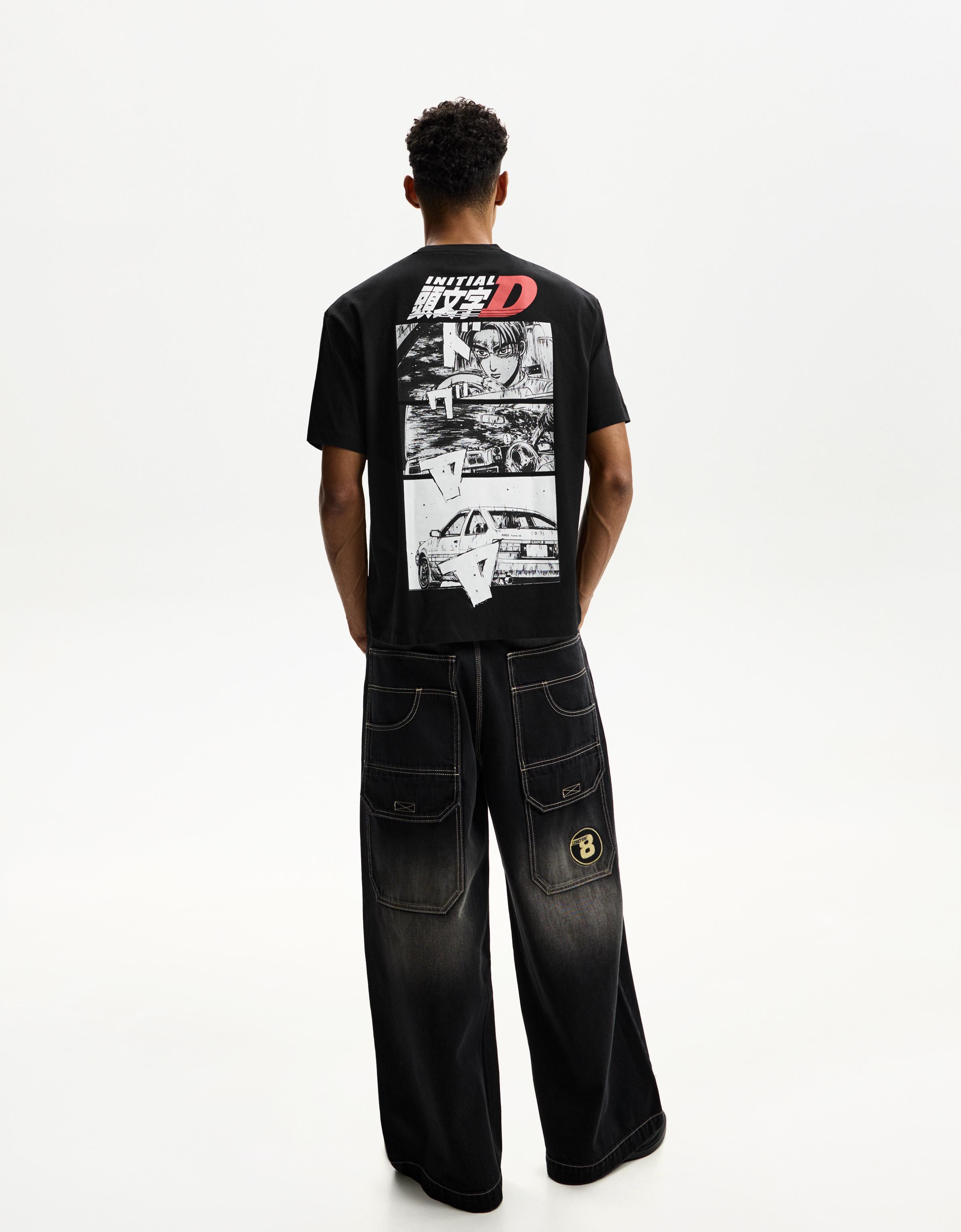 ホットセール Initial D print short sleeve T-shirt - T-shirts - Men | Bershka その他