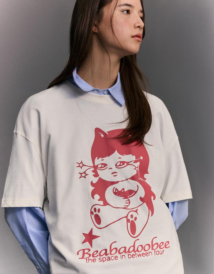 Beabadoobee short sleeve print T-shirt-White