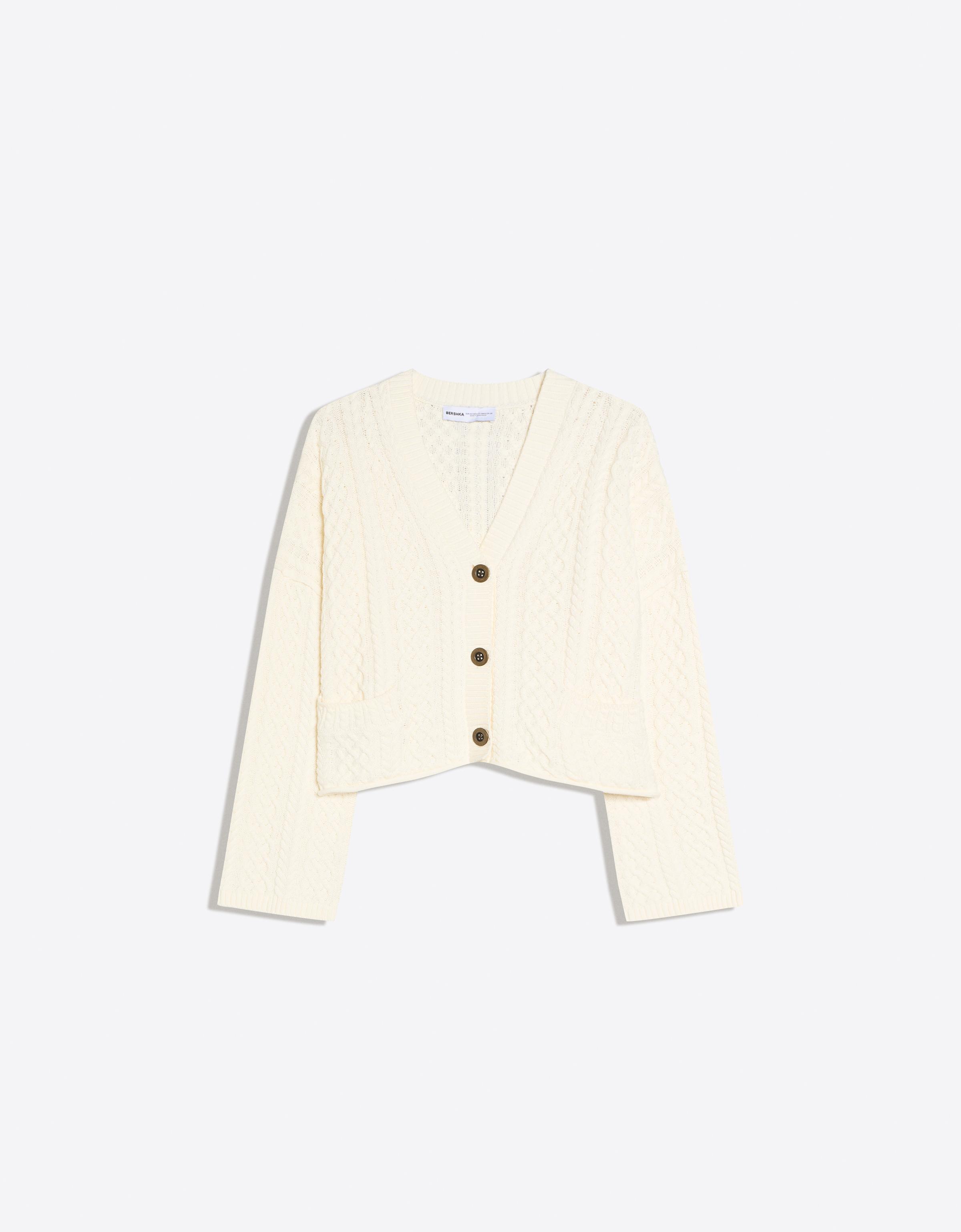 Rustic braided cardigan — Cream
