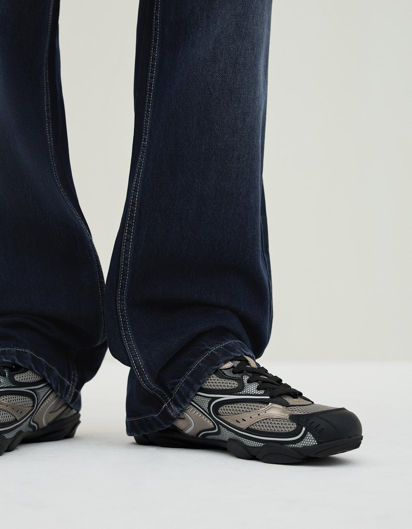 Jeans baggy-Azul escuro