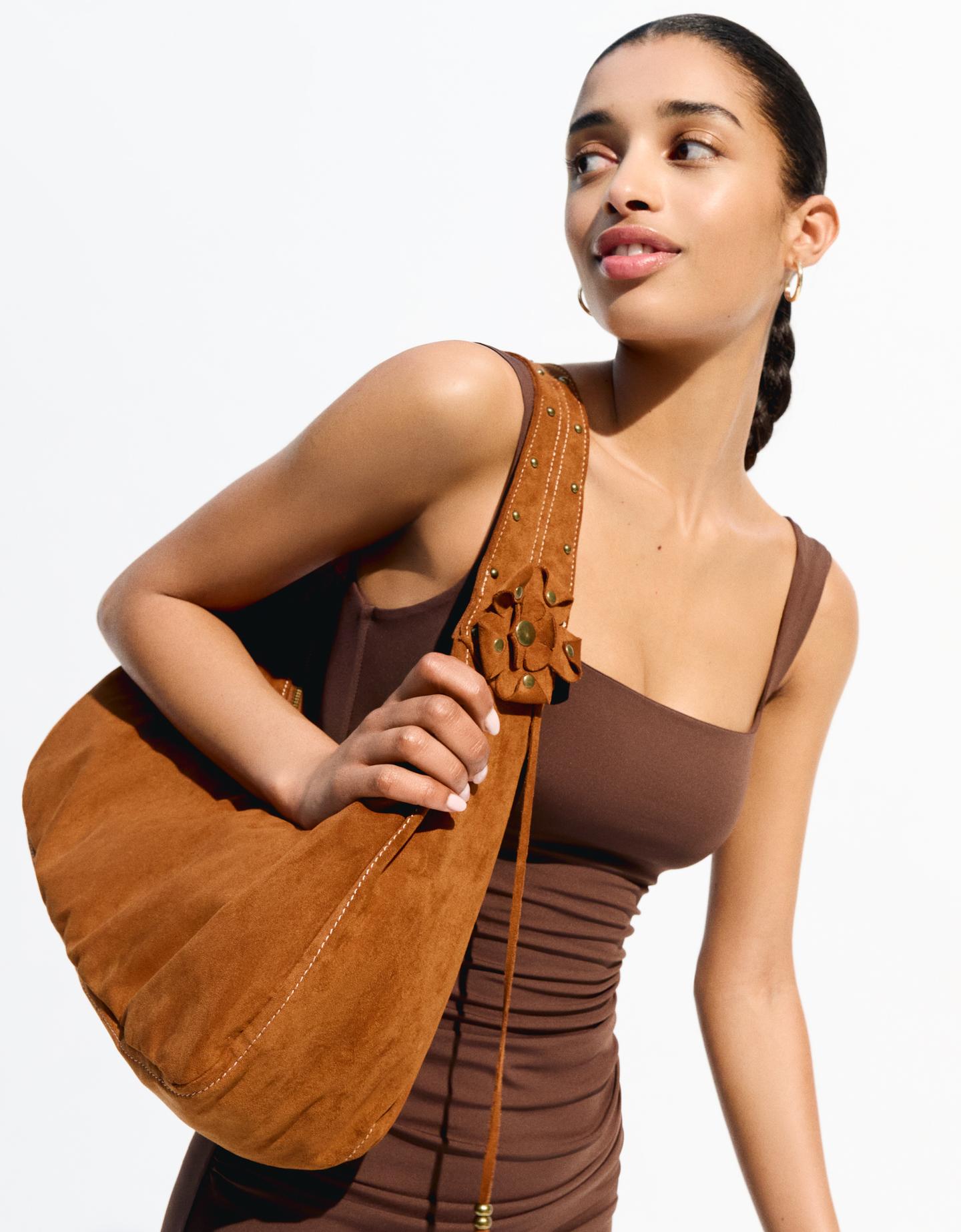 Bershka torebka ze sztucznego zamszu skórzany