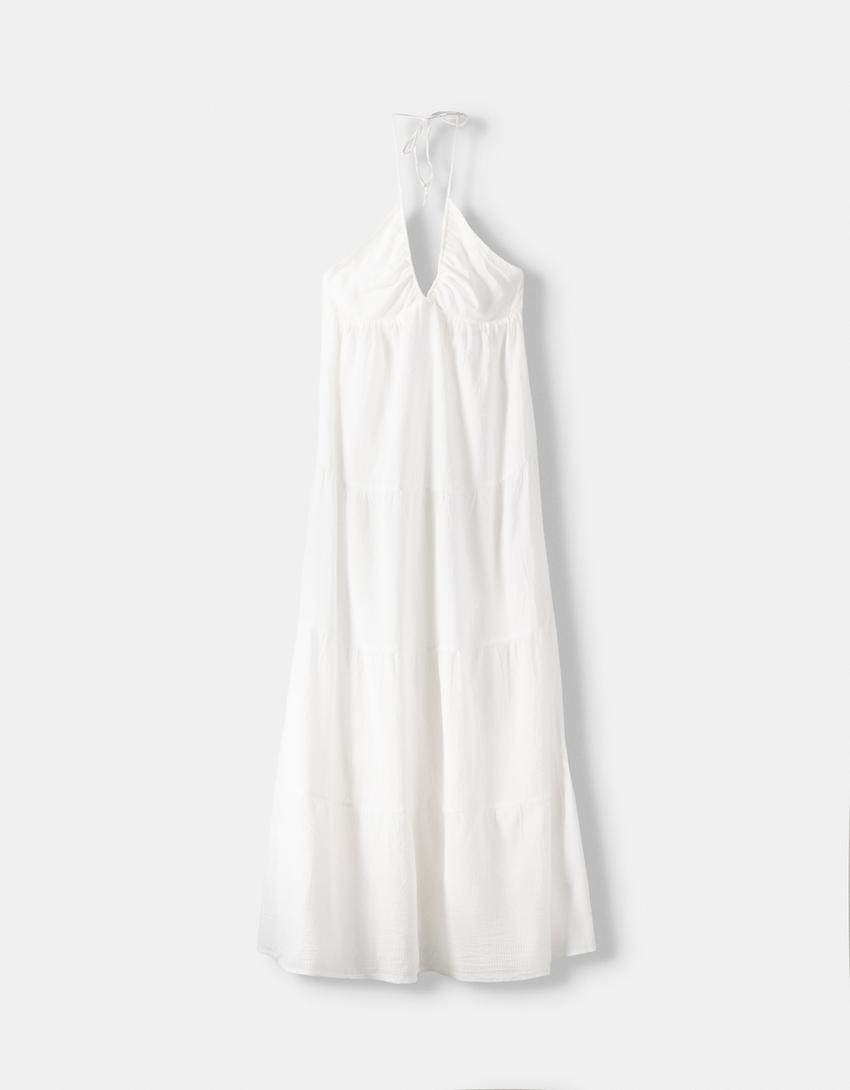 فستان ميدي بكشكش-أبيض-4