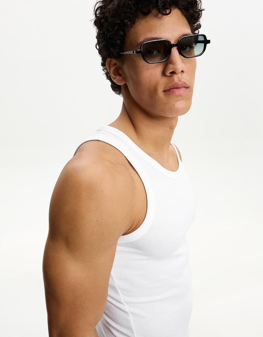Camiseta tirantes rib-Blanco-5