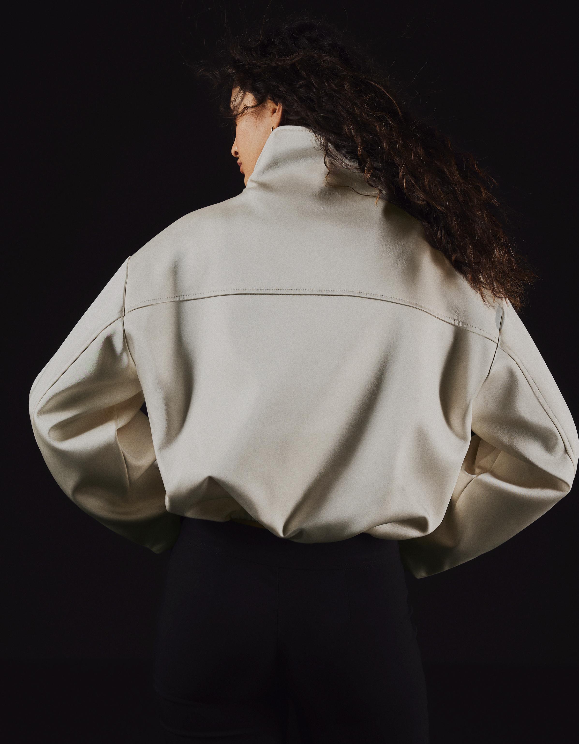 Satin high-neck jacket