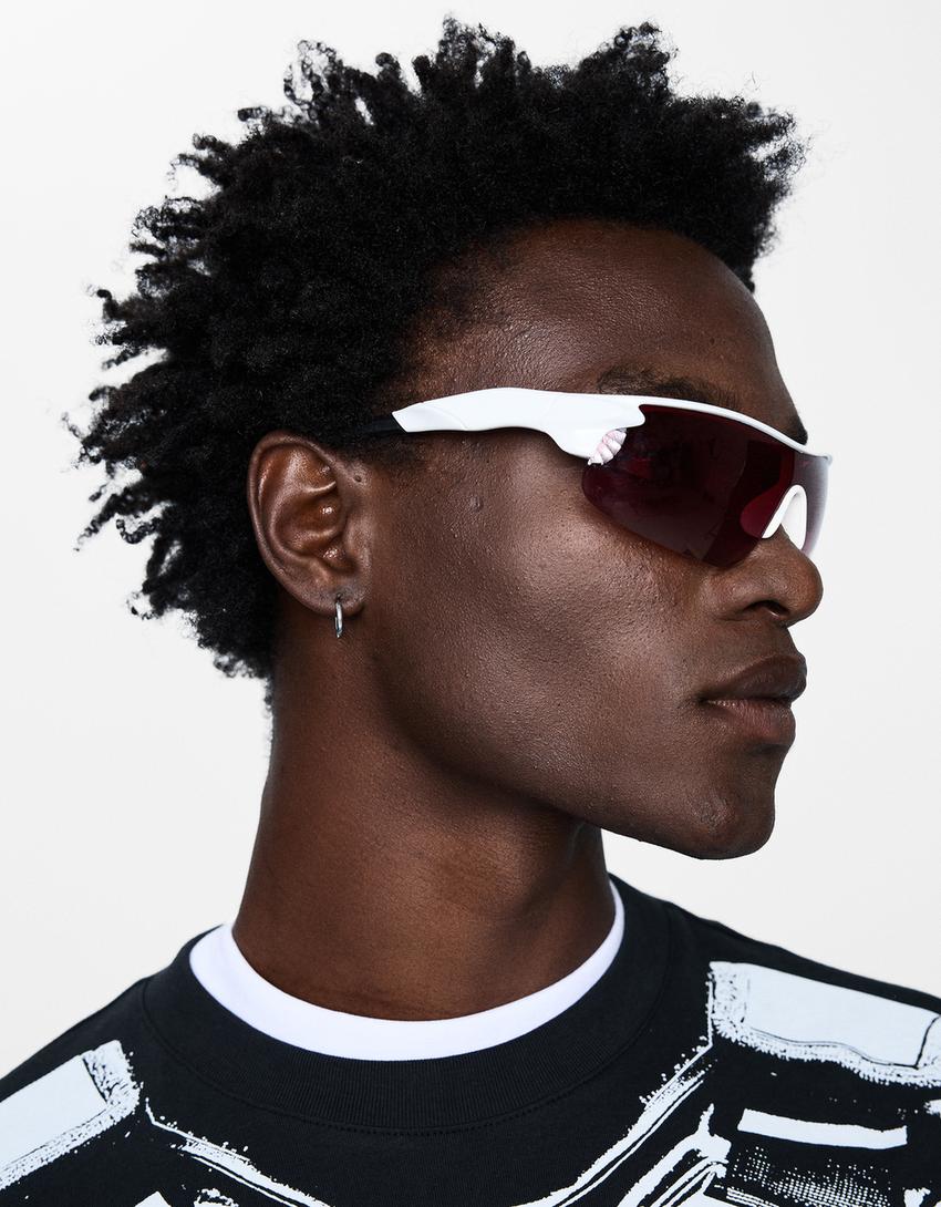 Sportliche Sonnenbrille mit polarisierten Gläsern-Weiss-3