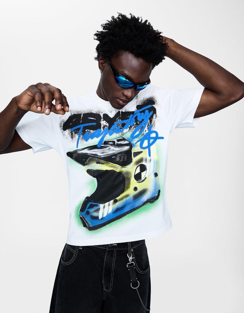 Short sleeve T-shirt with print-Off white