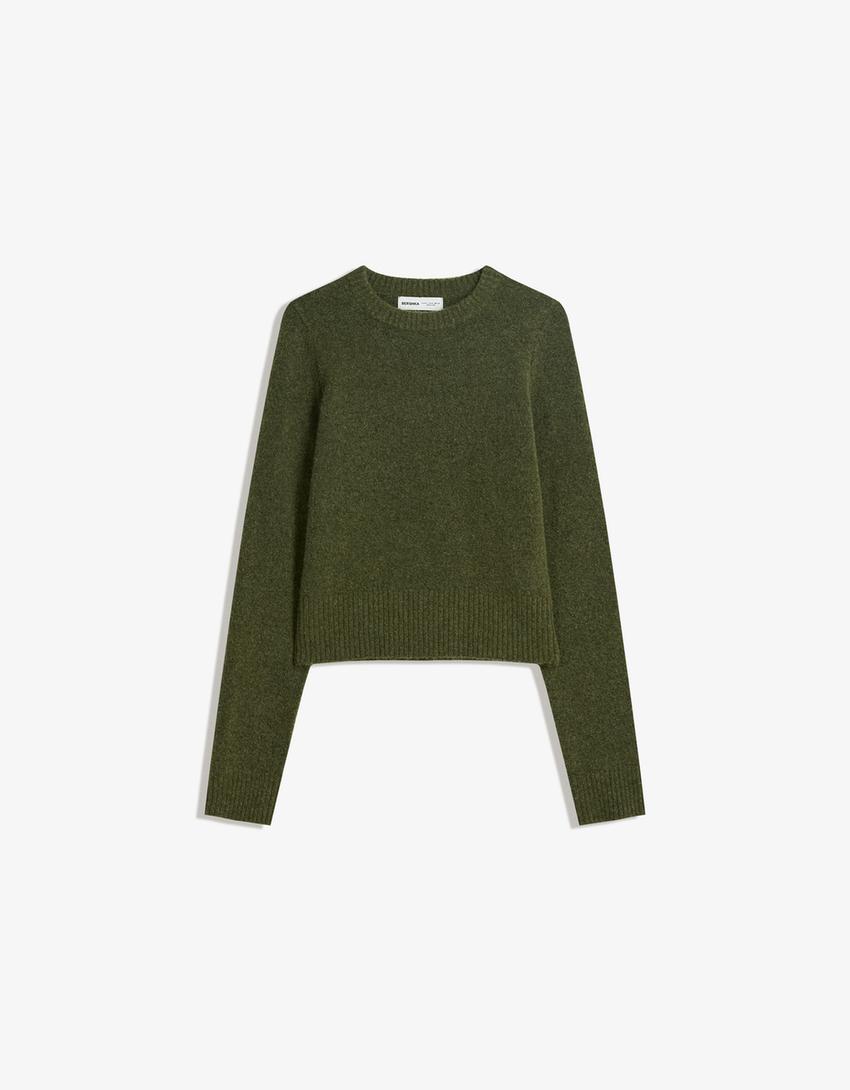 Jersey cuello redondo-Verde