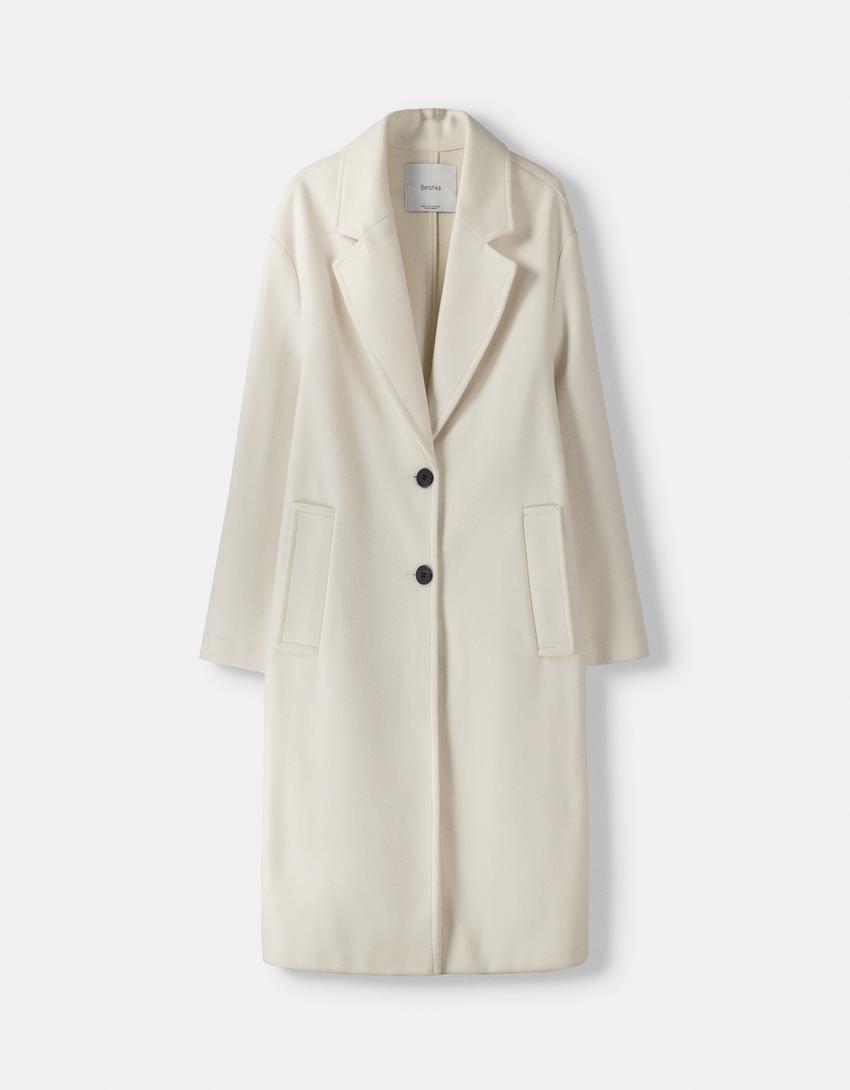 Manteau long soft-Écru-5