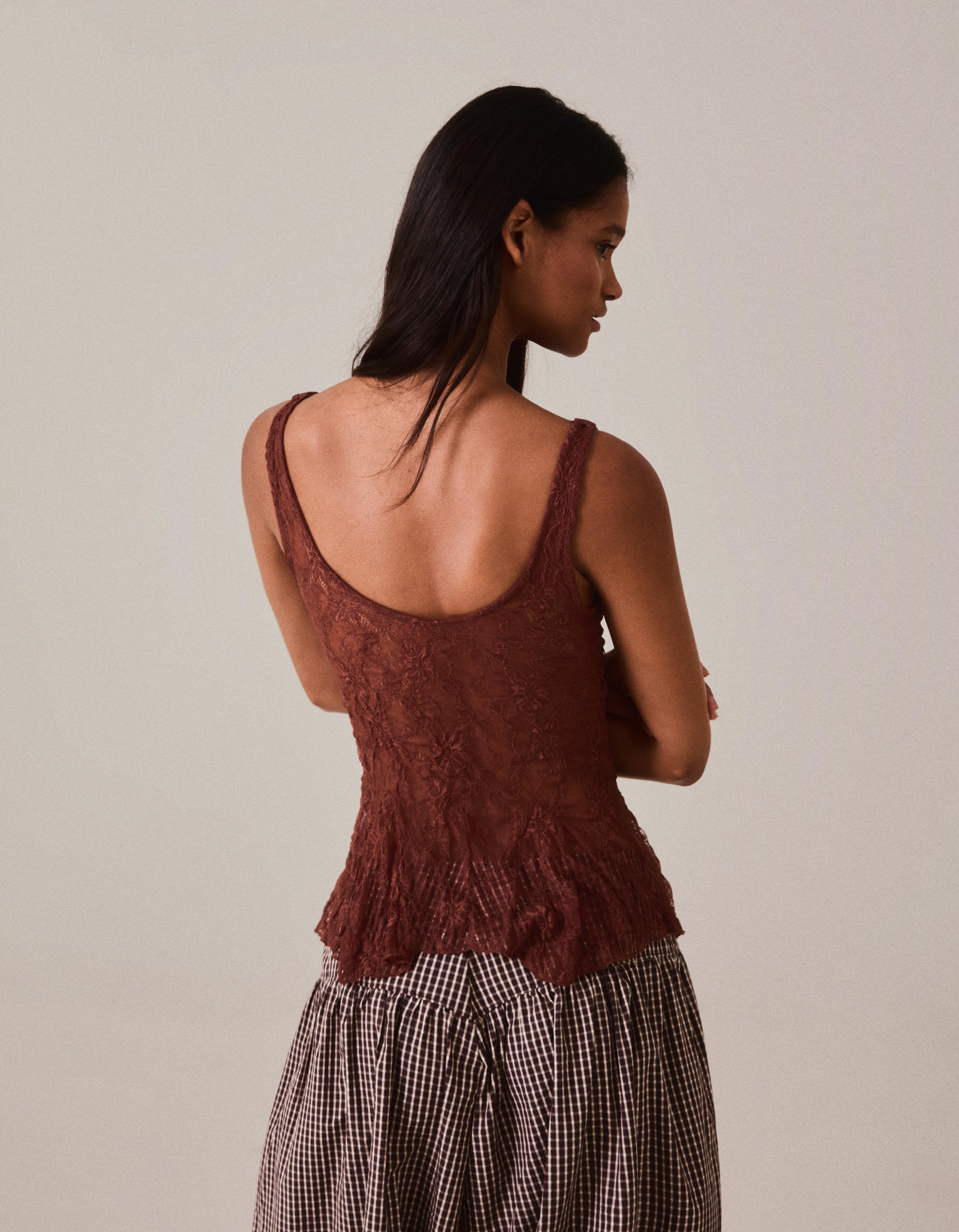Lace camisole — Brown