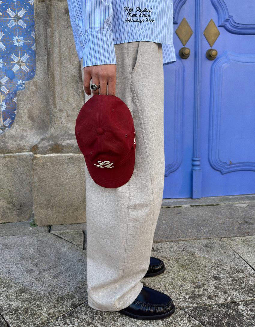 Calças balloon fit-Cinza