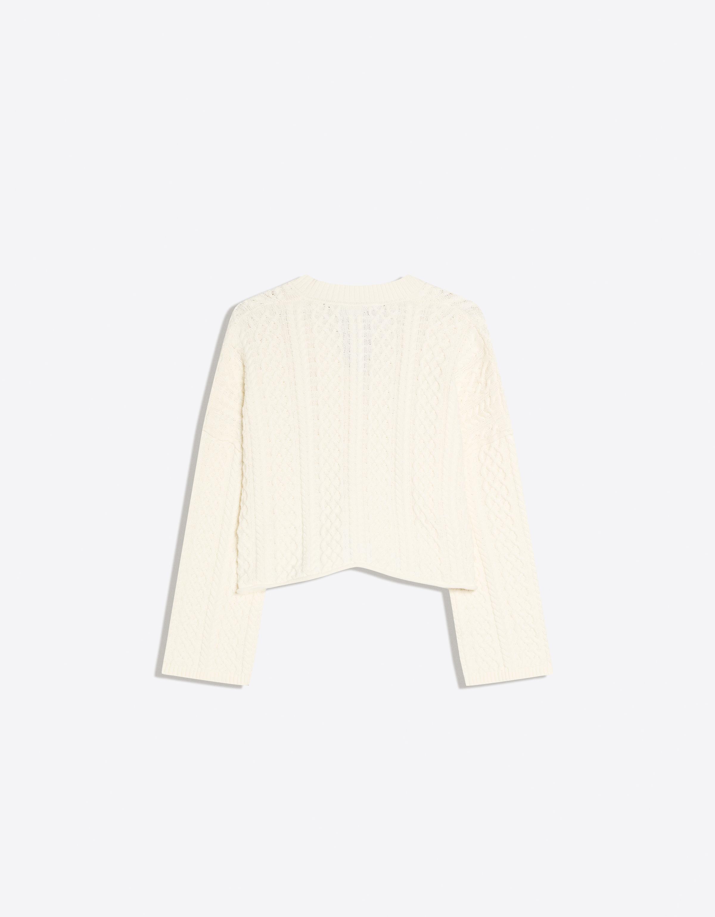 Rustic braided cardigan — Cream