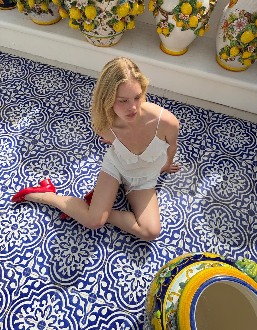 Rustieke mouwloze top-Wit