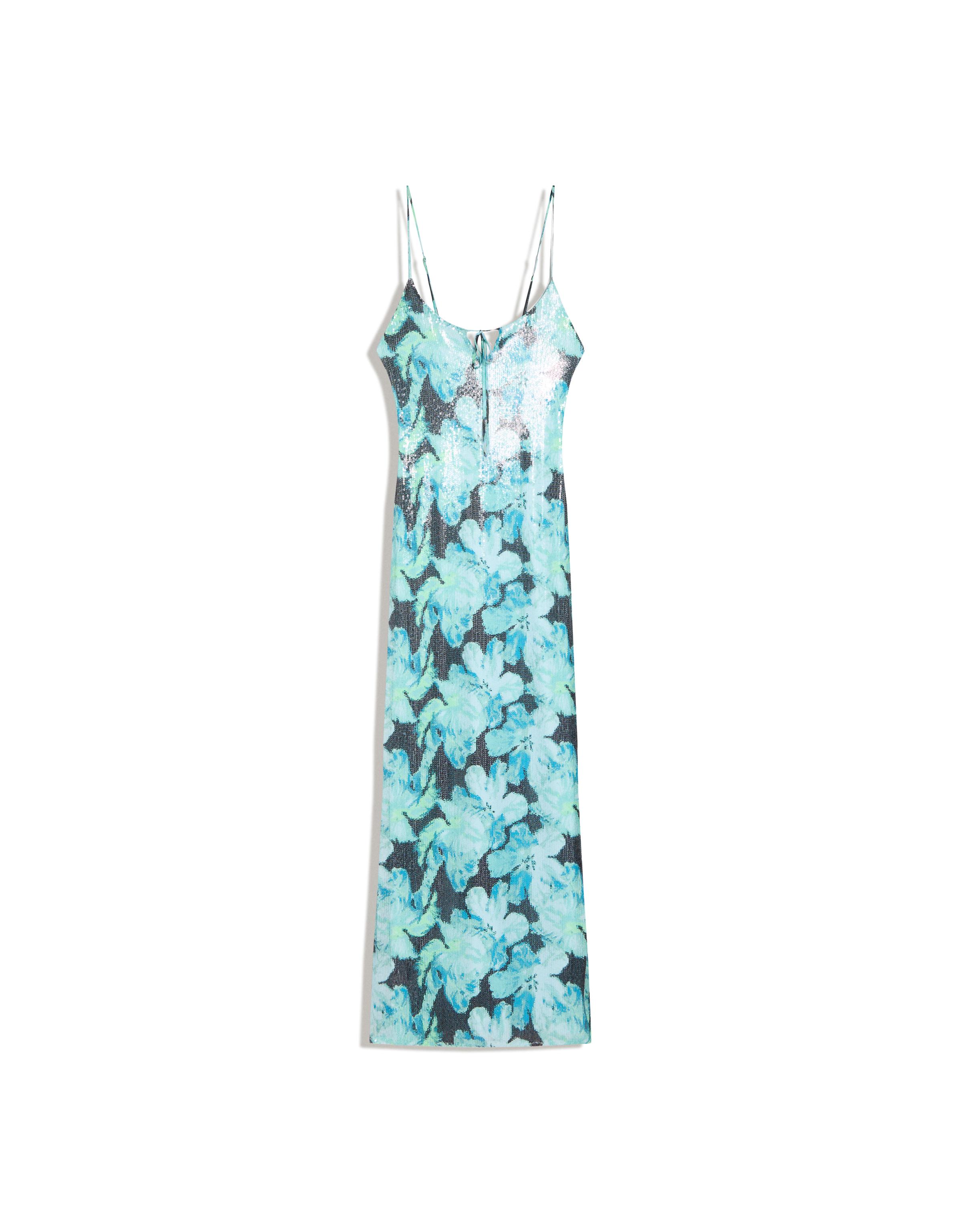 Sequin midi dress with straps — Turquoise