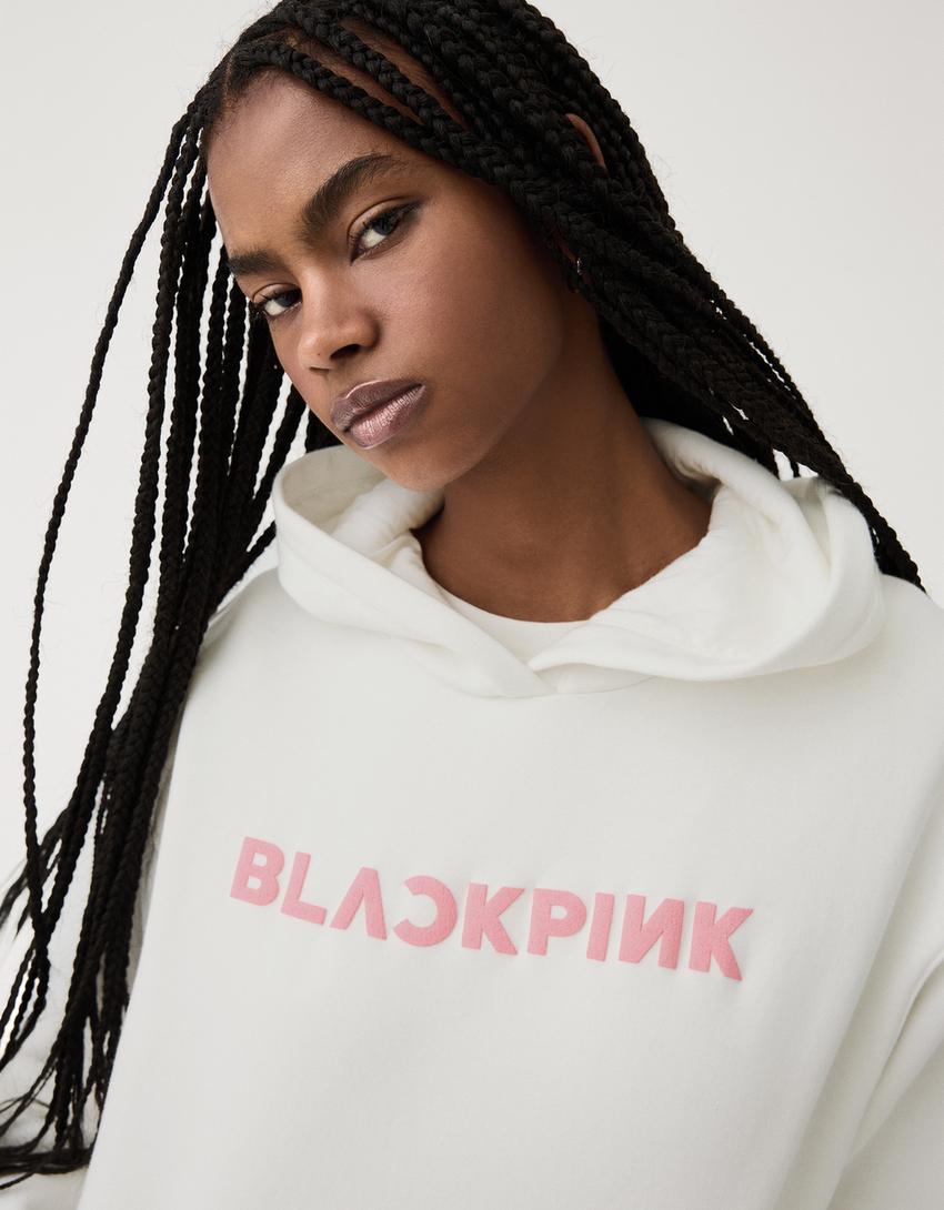 „BlackPink“ džemperis su gobtuvu-Nebalintos drobės-2