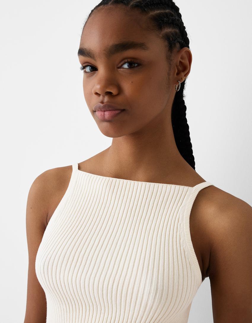 Strappy rustic top-Cream-5