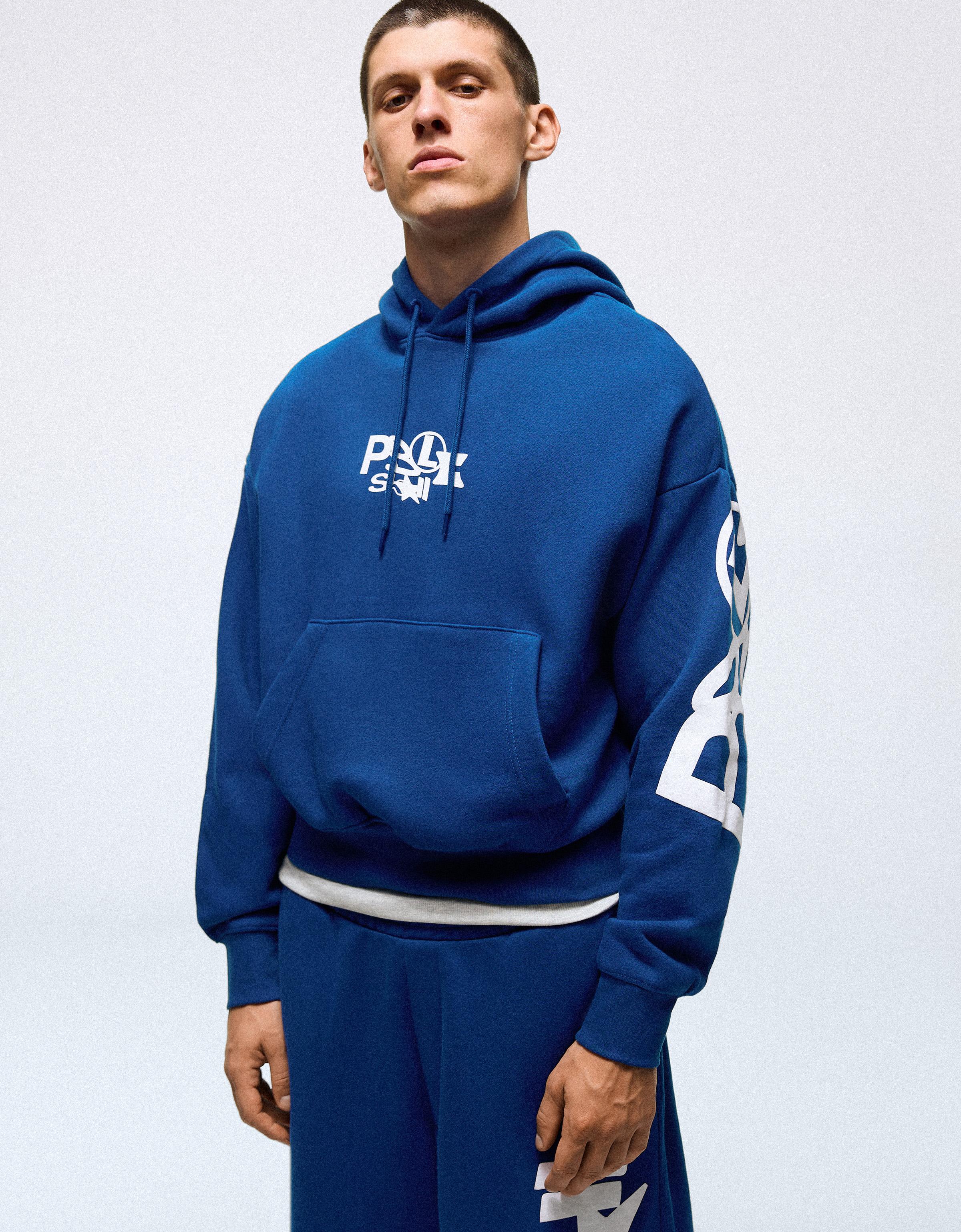 Printed hoodie — Blue