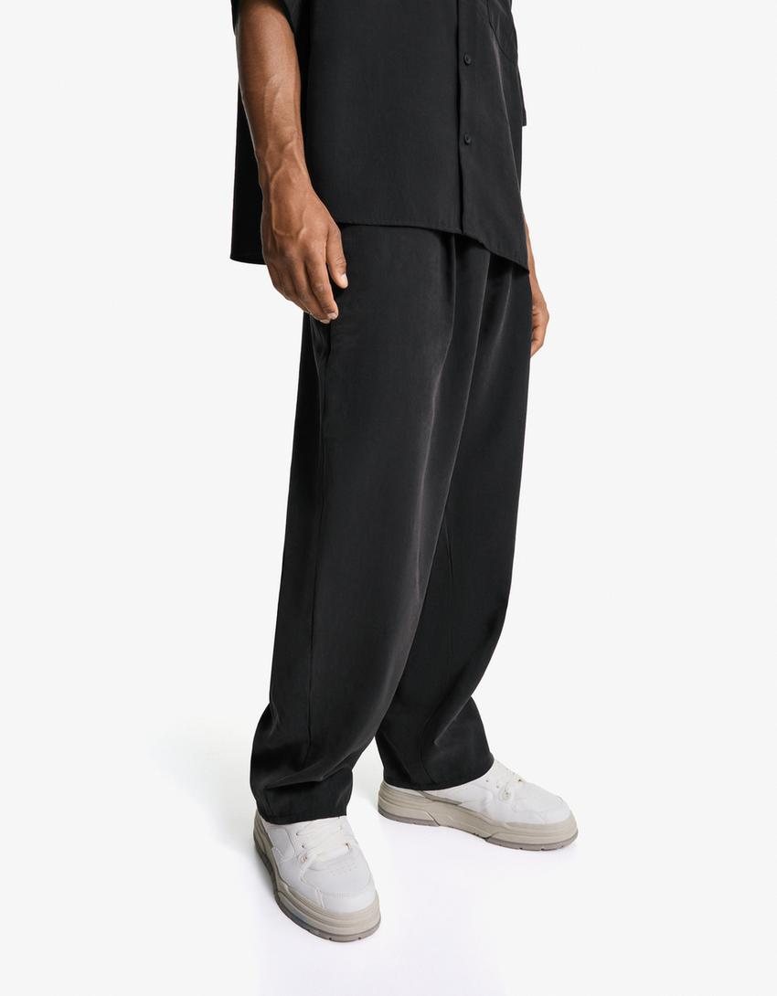 Pantalon baggy fit jogger fit-Noir-2